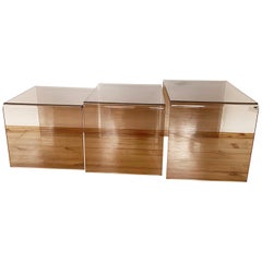 Set of Three Lucite Tables, 1970s