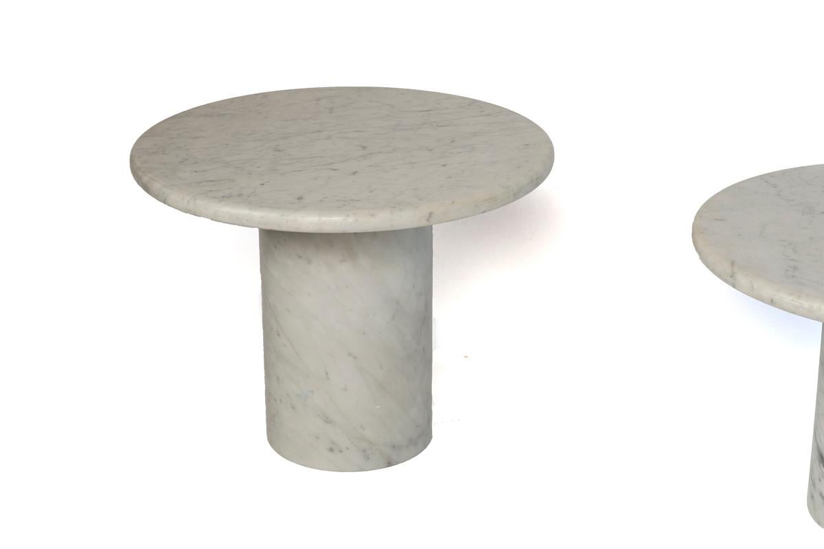 Mid-20th Century Set of Three Marble Italian Side/Cocktail Tables in Three Heights