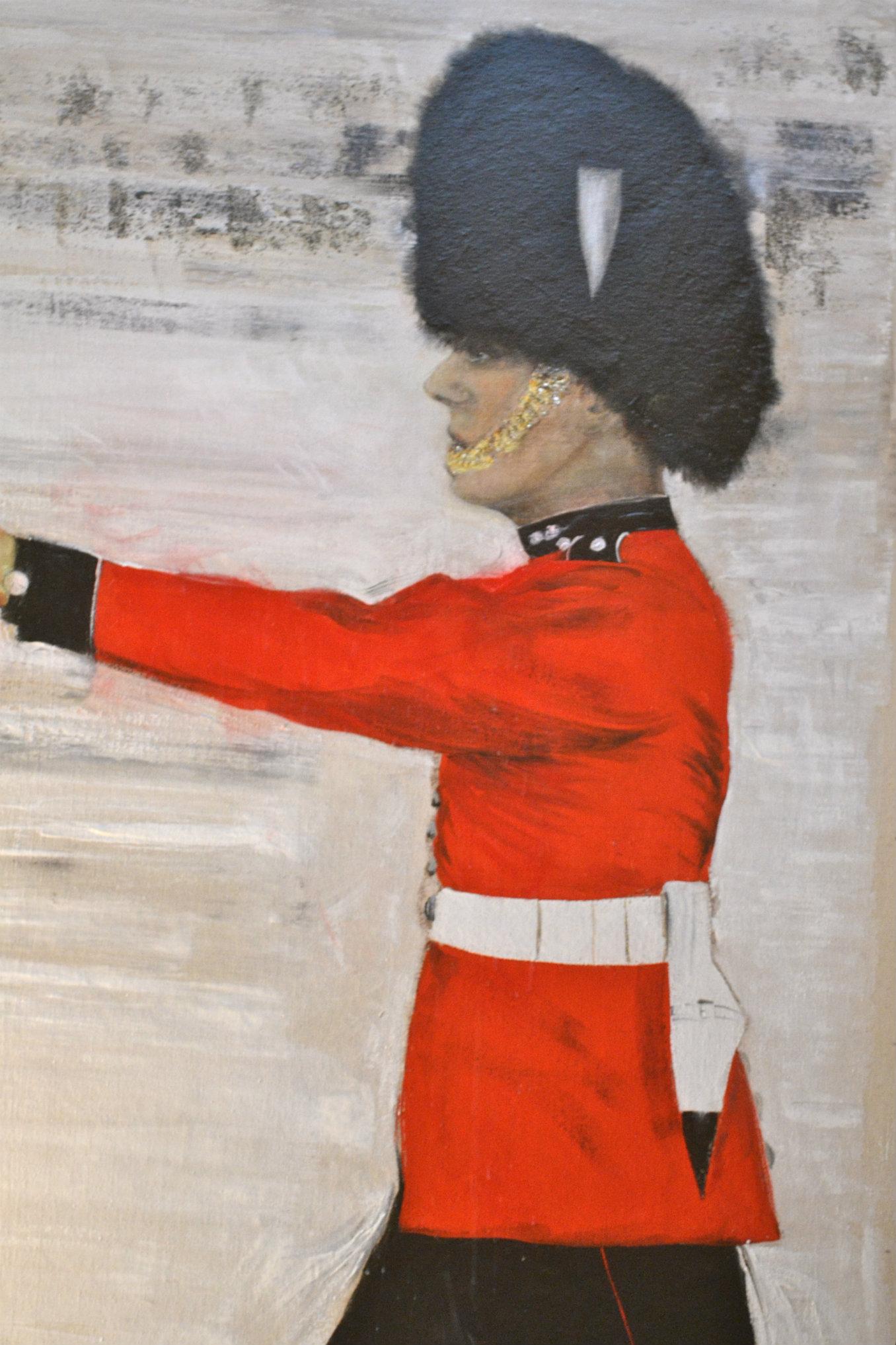 Canadian Set of Three Modern  “Queen’s Guard” Series Oil Paintings by Jane Adams 