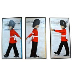 Set of Three Modern  “Queen’s Guard” Series Oil Paintings by Jane Adams