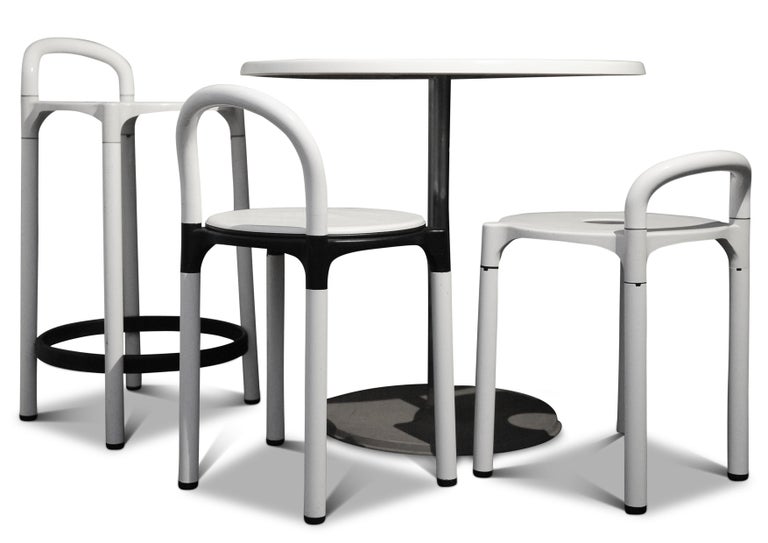 A Set of Three Monochrome Stools by Anna Castelli Ferrieri for Kartell