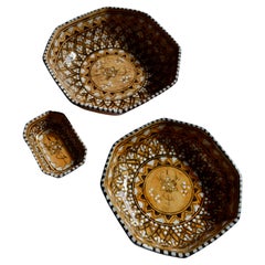 A set of three Moroccan ceramic pieces dating from the mid-20th century