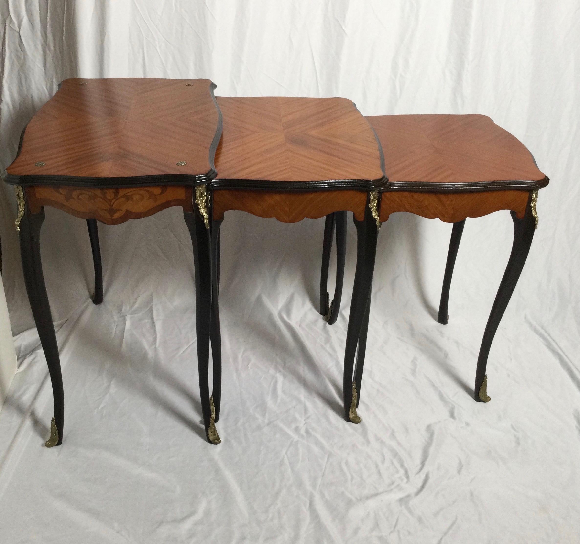 20th Century Set of Three Napoleon III Style Nest Tables
