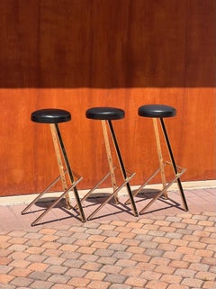 Set di tre sgabelli da bar postmoderni di Martine, fine XX secolo