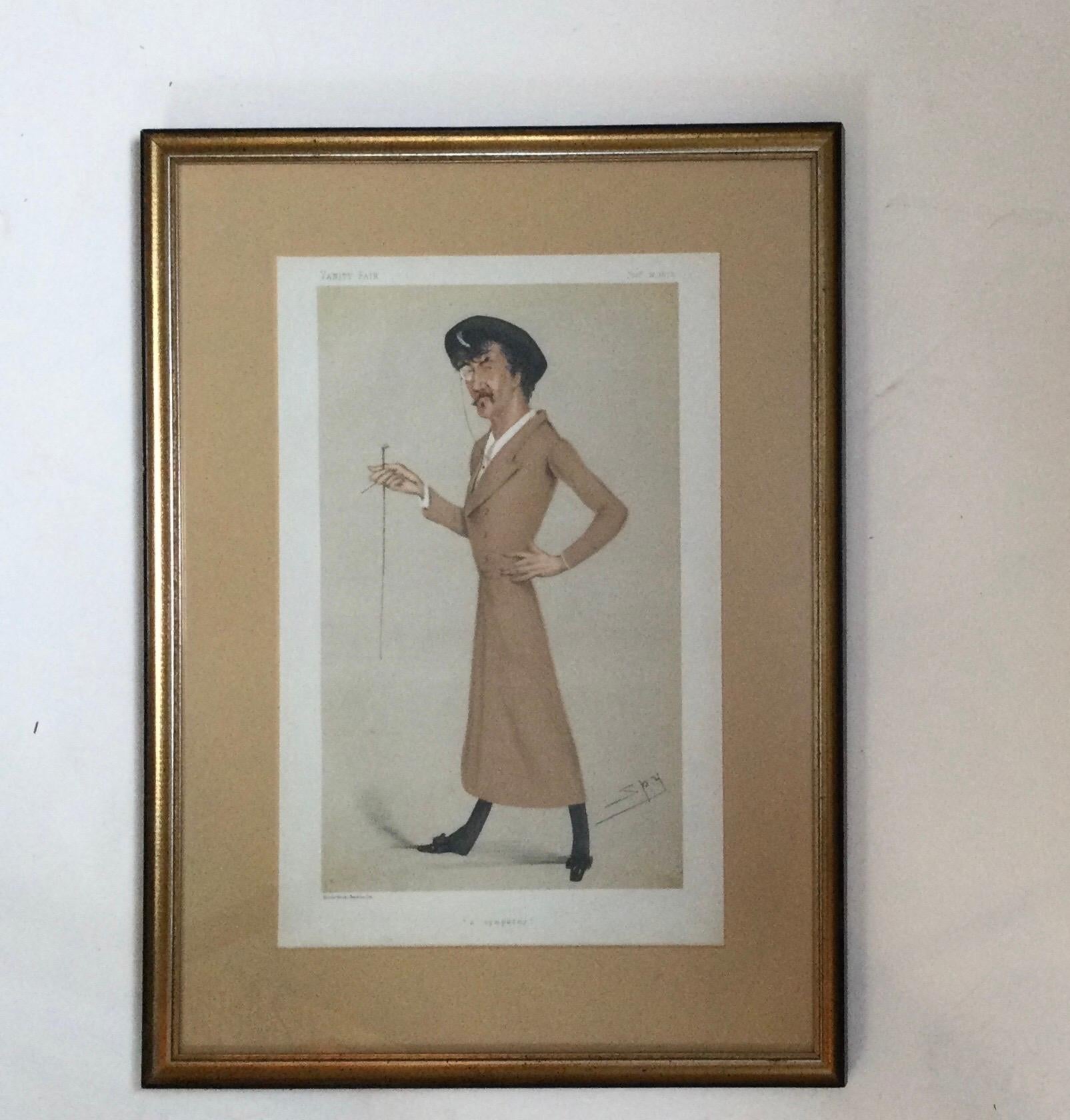 Set of Three Spy Vanity Fair Framed Prints In Good Condition For Sale In Lambertville, NJ