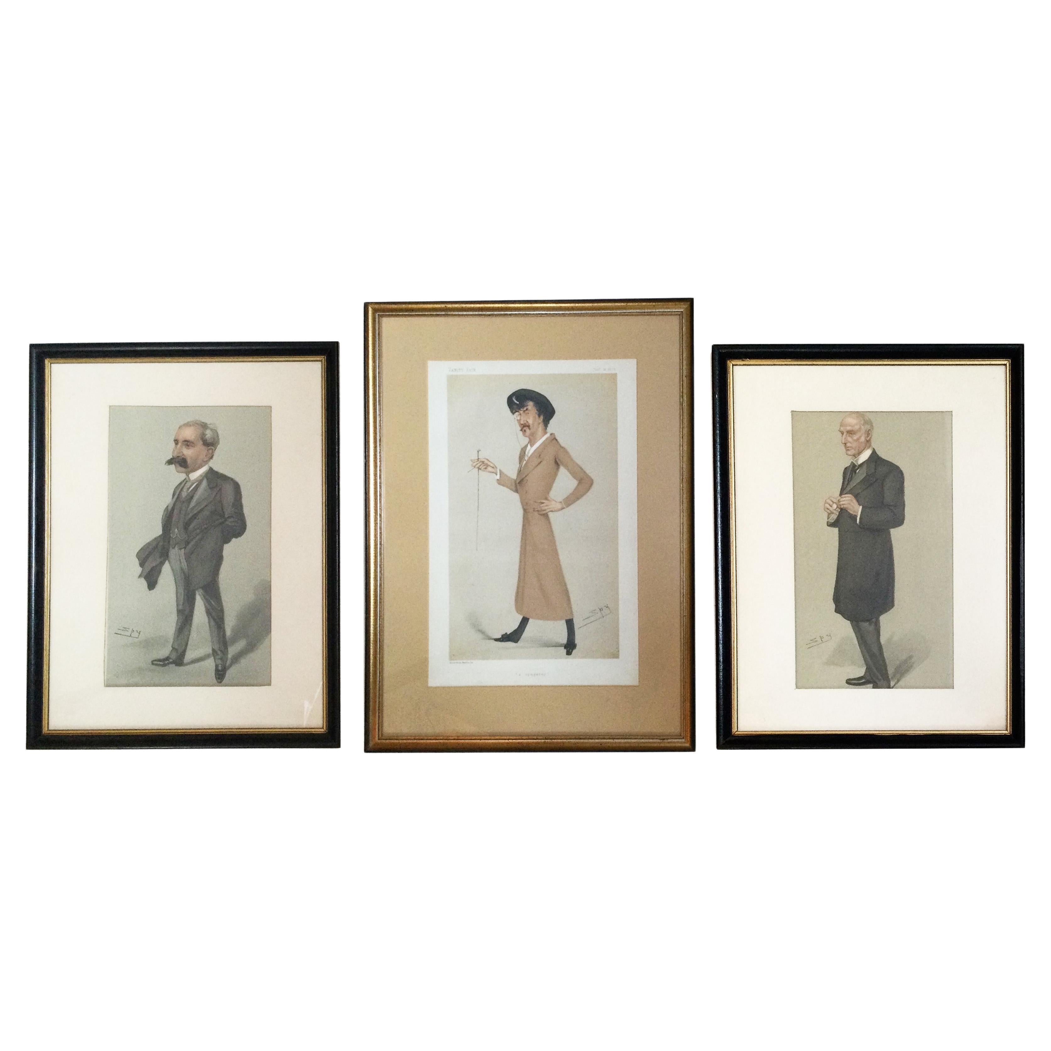 Set of Three Spy Vanity Fair Framed Prints