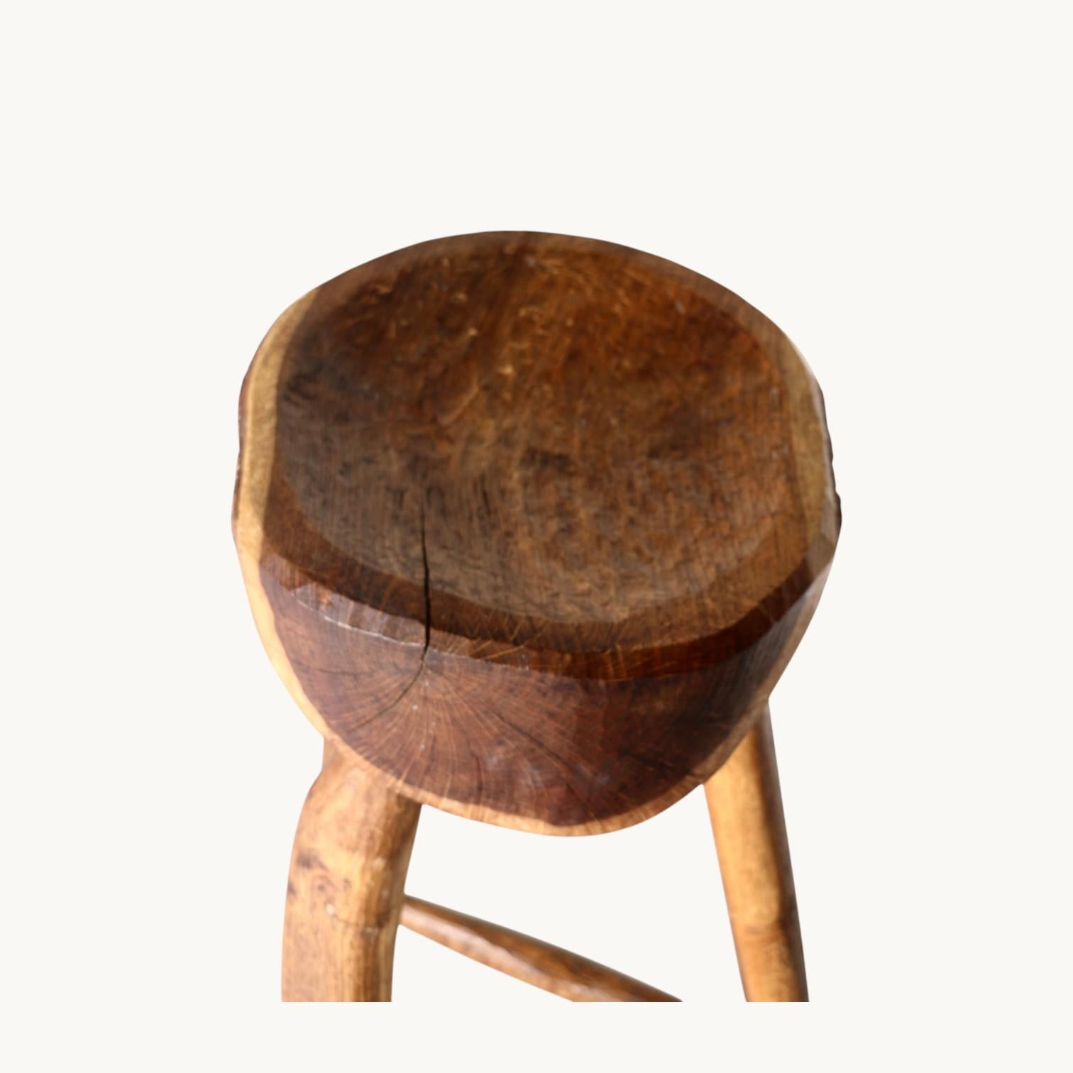 A set of three stools, France 60s. In Excellent Condition For Sale In VILLERS-SUR-MER, FR