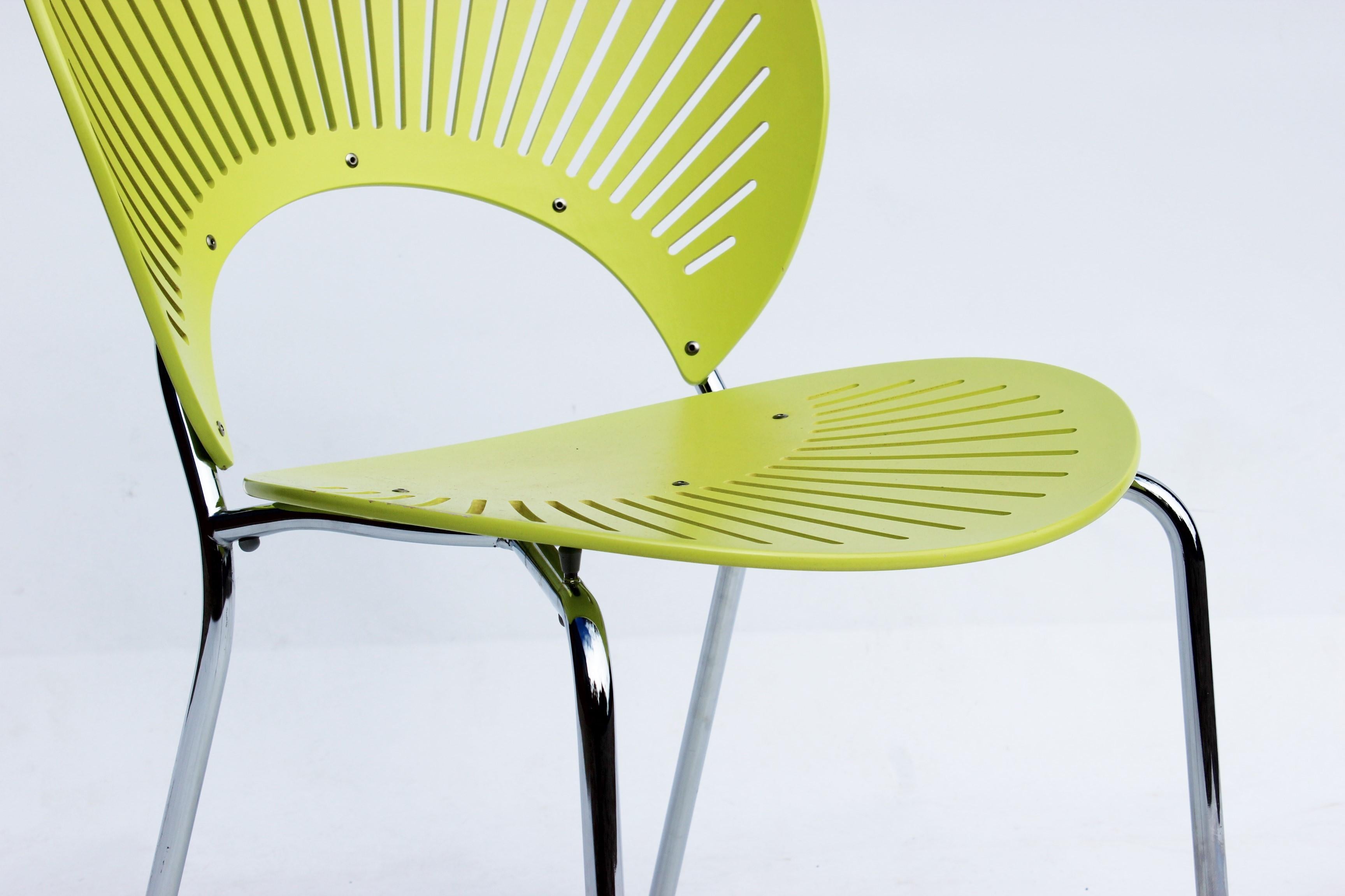 Scandinavian Modern Set of Three Trinidad Chairs in Light Green Designed by Nanna Ditzel