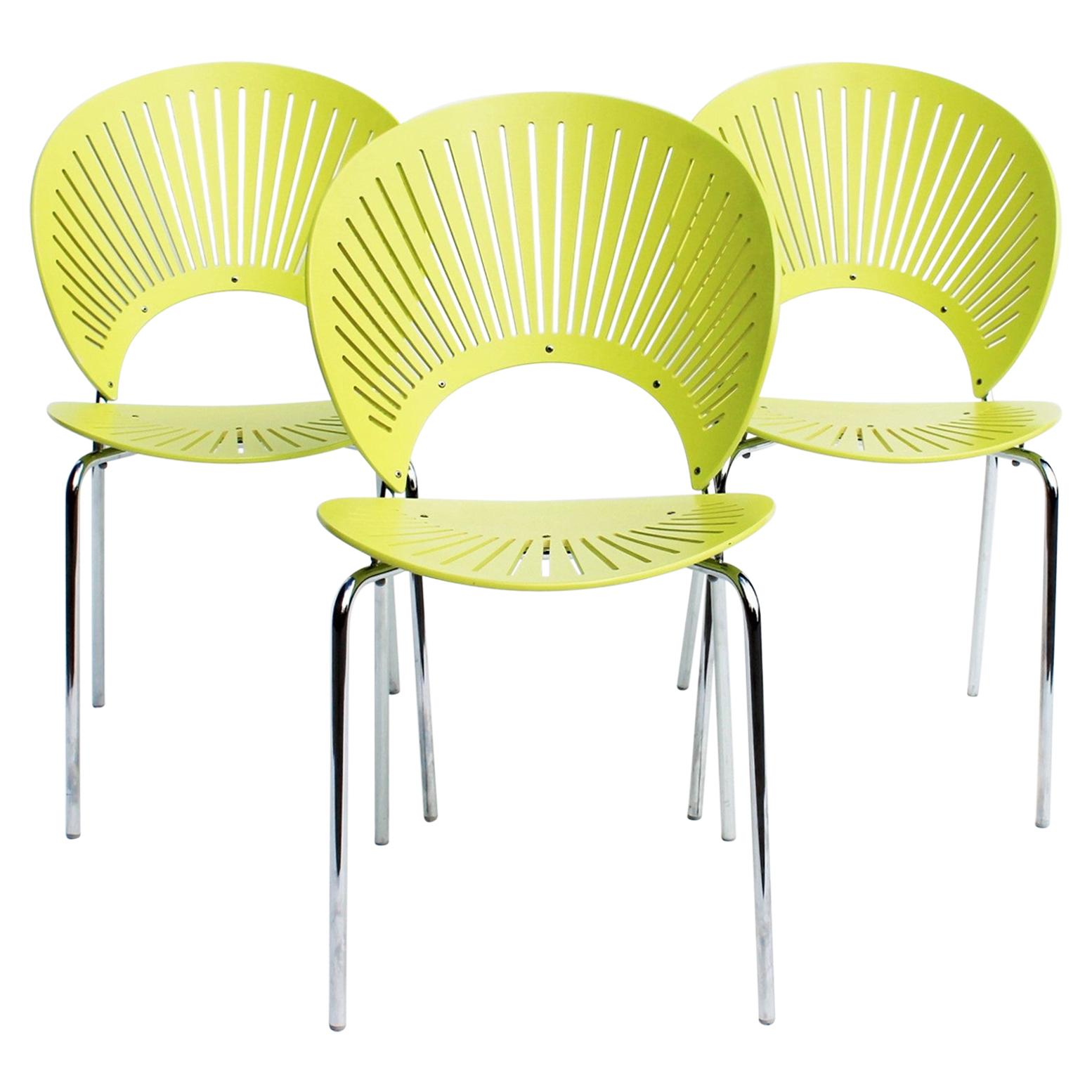 Set of Three Trinidad Chairs in Light Green Designed by Nanna Ditzel