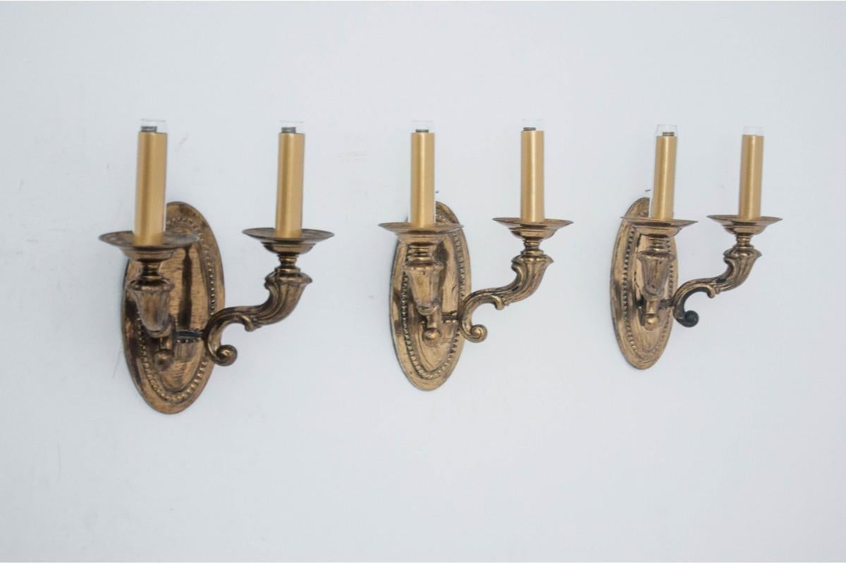 A set of three wall lamps, mid 20th century For Sale 2