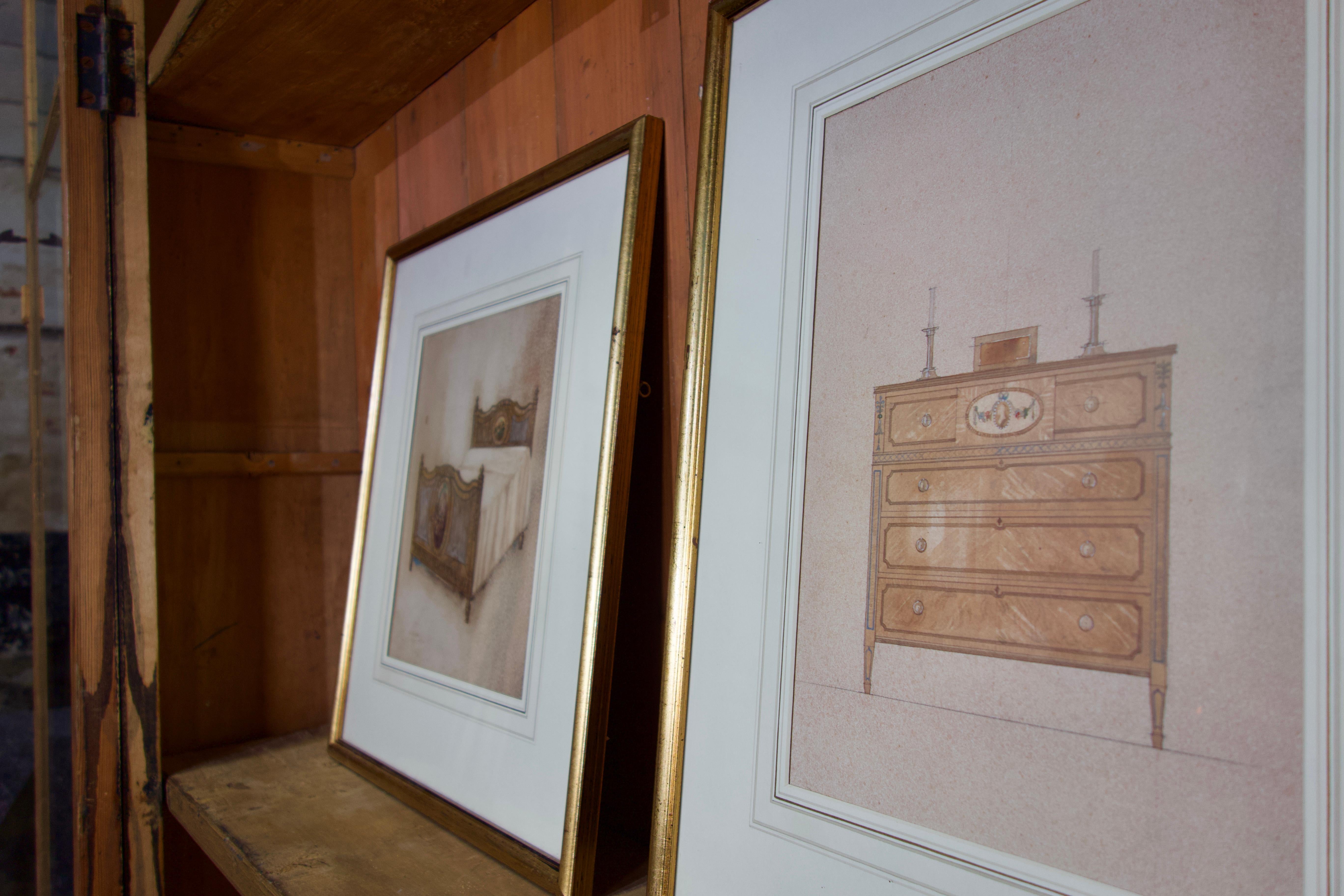 Douze peintures à l'aquarelle du XXe siècle - Comprenant le mobilier W.&J. Sloane en vente 5