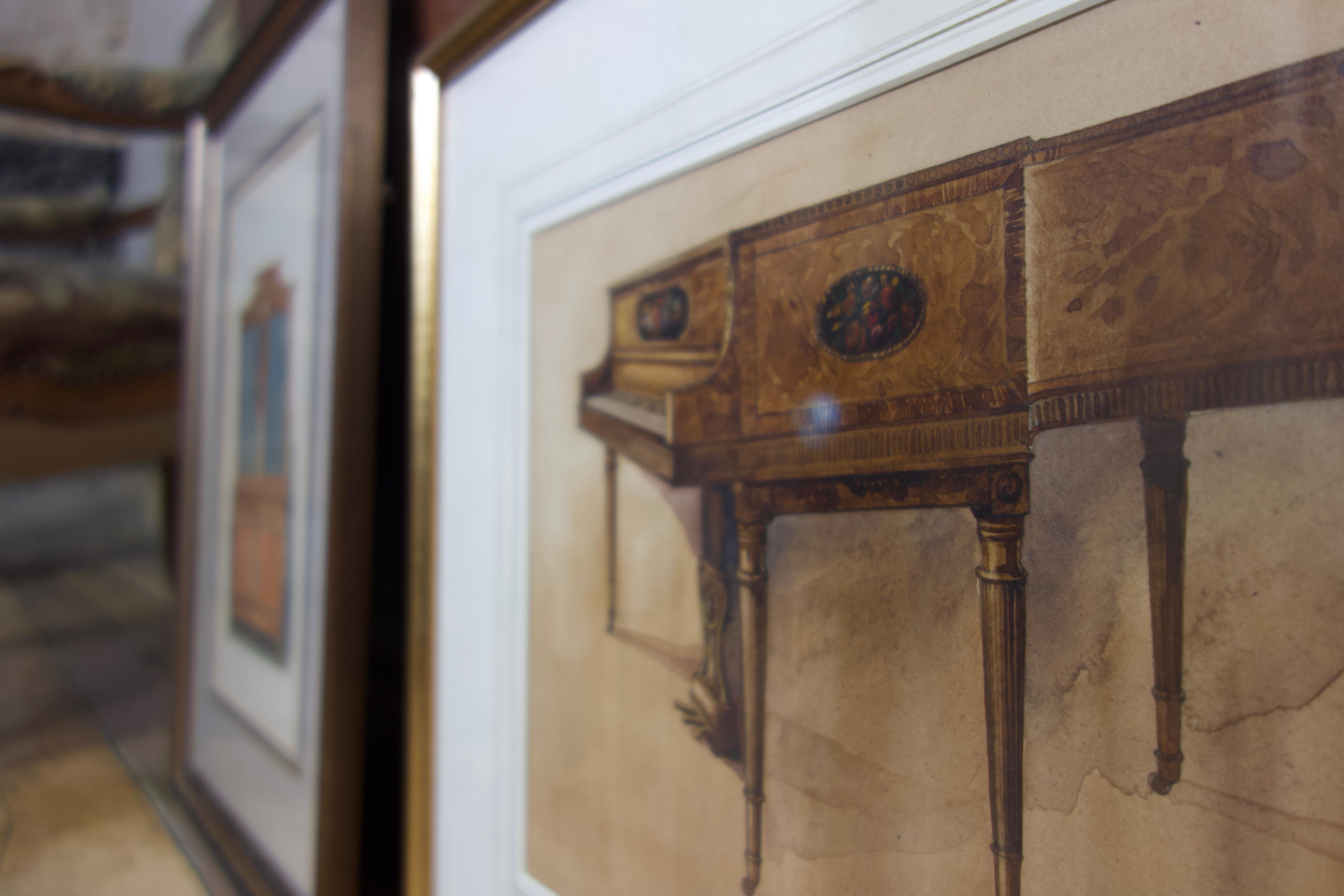 Twelve 20th Century Watercolour Paintings - Featuring W.&J. Sloane Furniture For Sale 10