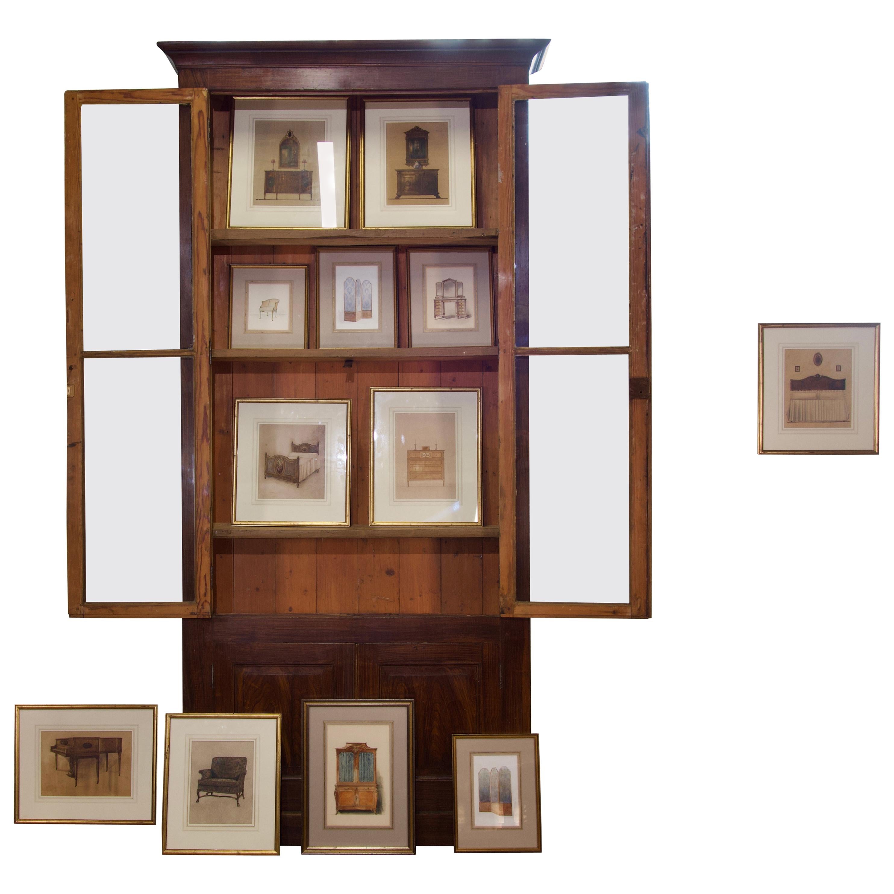 Twelve 20th Century Watercolour Paintings - Featuring W.&J. Sloane Furniture For Sale