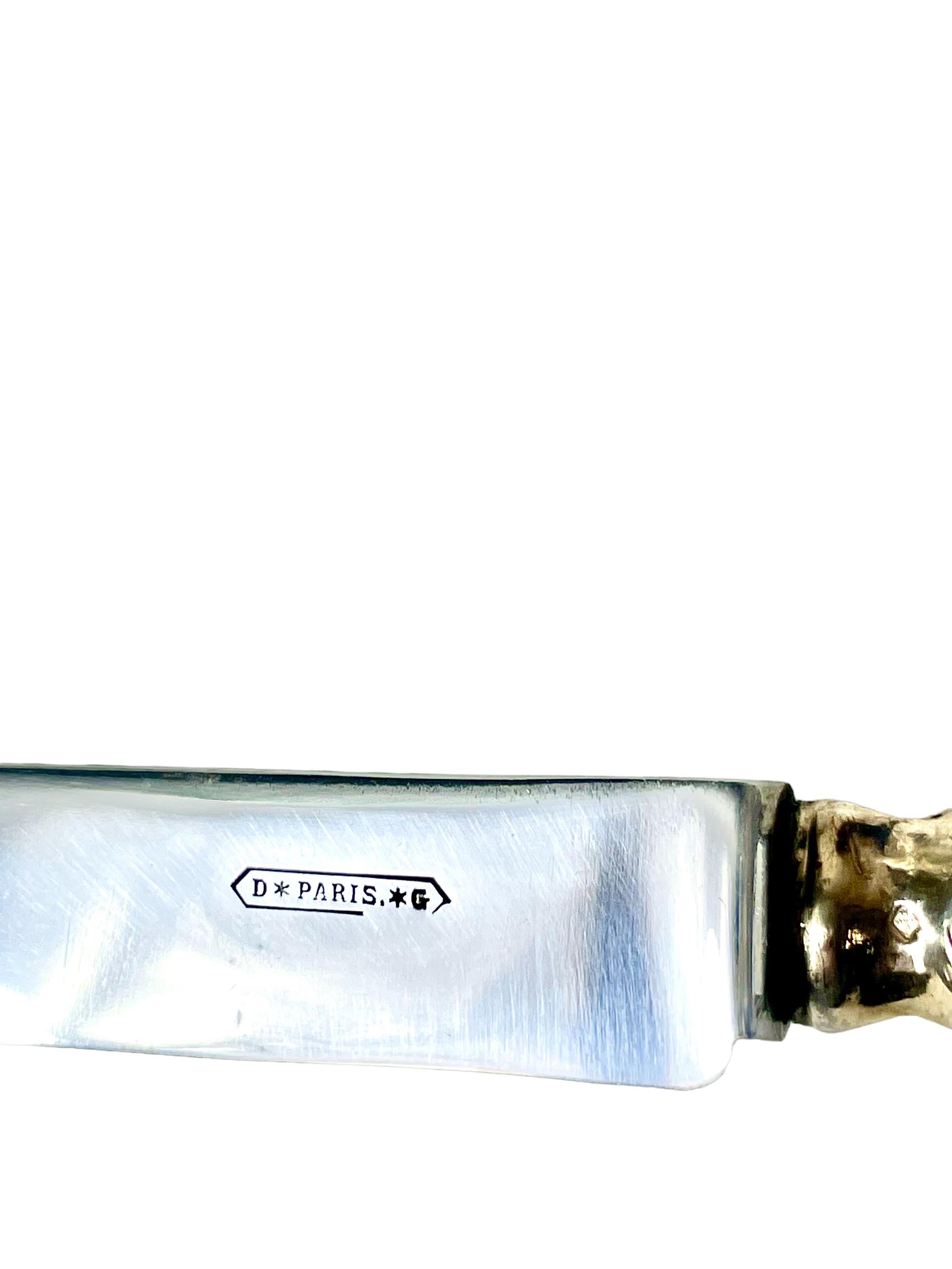 Set of Twelve Antique Sterling Silver 'Entremet' Knives For Sale 1