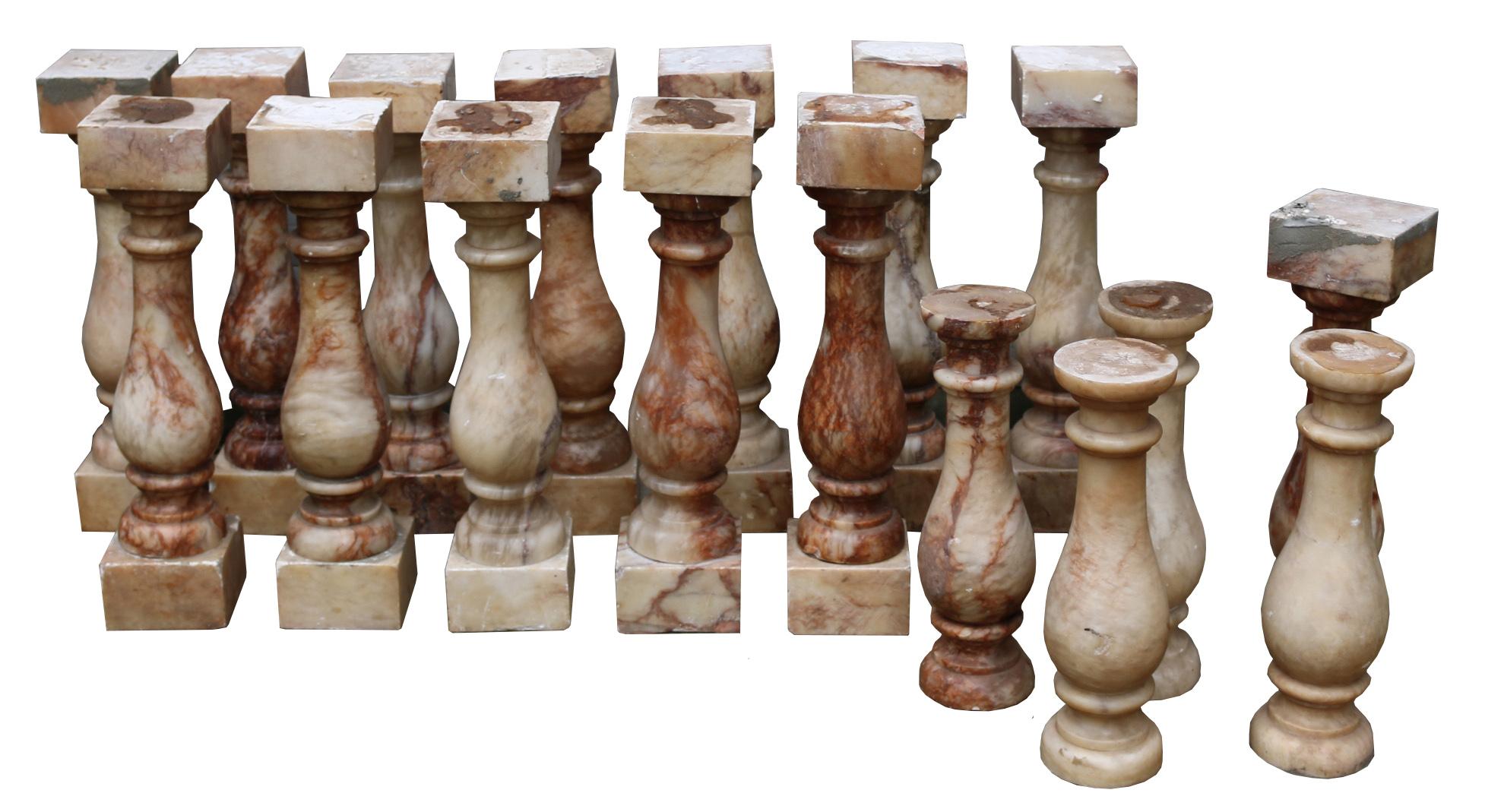 Set of Twelve English Alabaster Balusters In Good Condition In Wormelow, Herefordshire