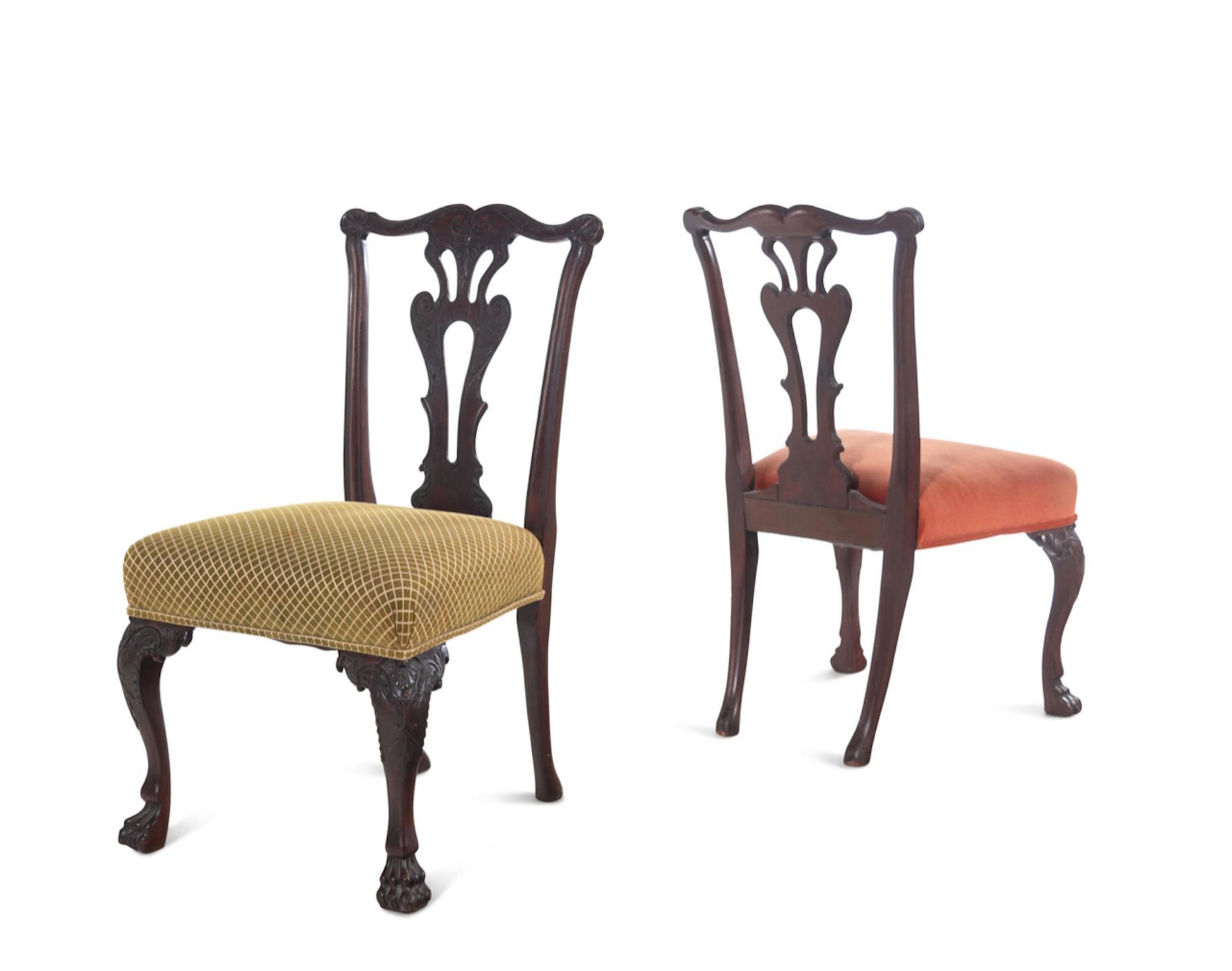 English A Set of Twelve George II Style Mahogany Dining Chairs 19th Century, great scale For Sale