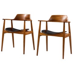 Ensemble de deux fauteuils '411' de Hartmut Lohmeyer pour Wilkahn en hêtre