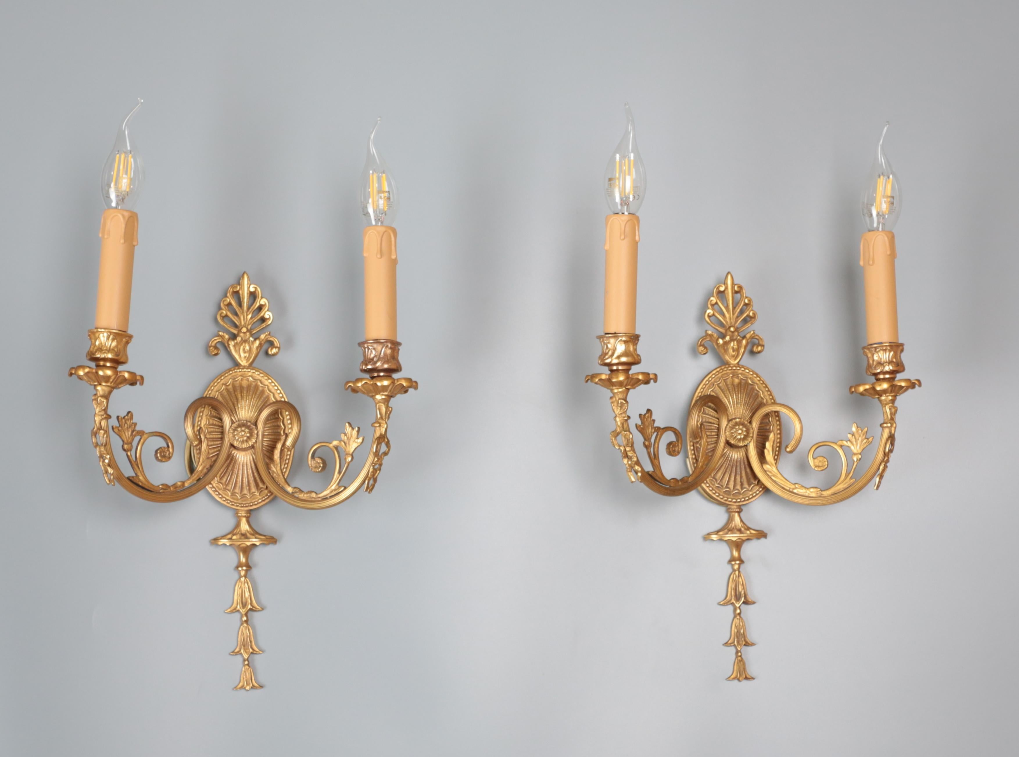 European A set of two-armed wall lamps 10 pieces For Sale