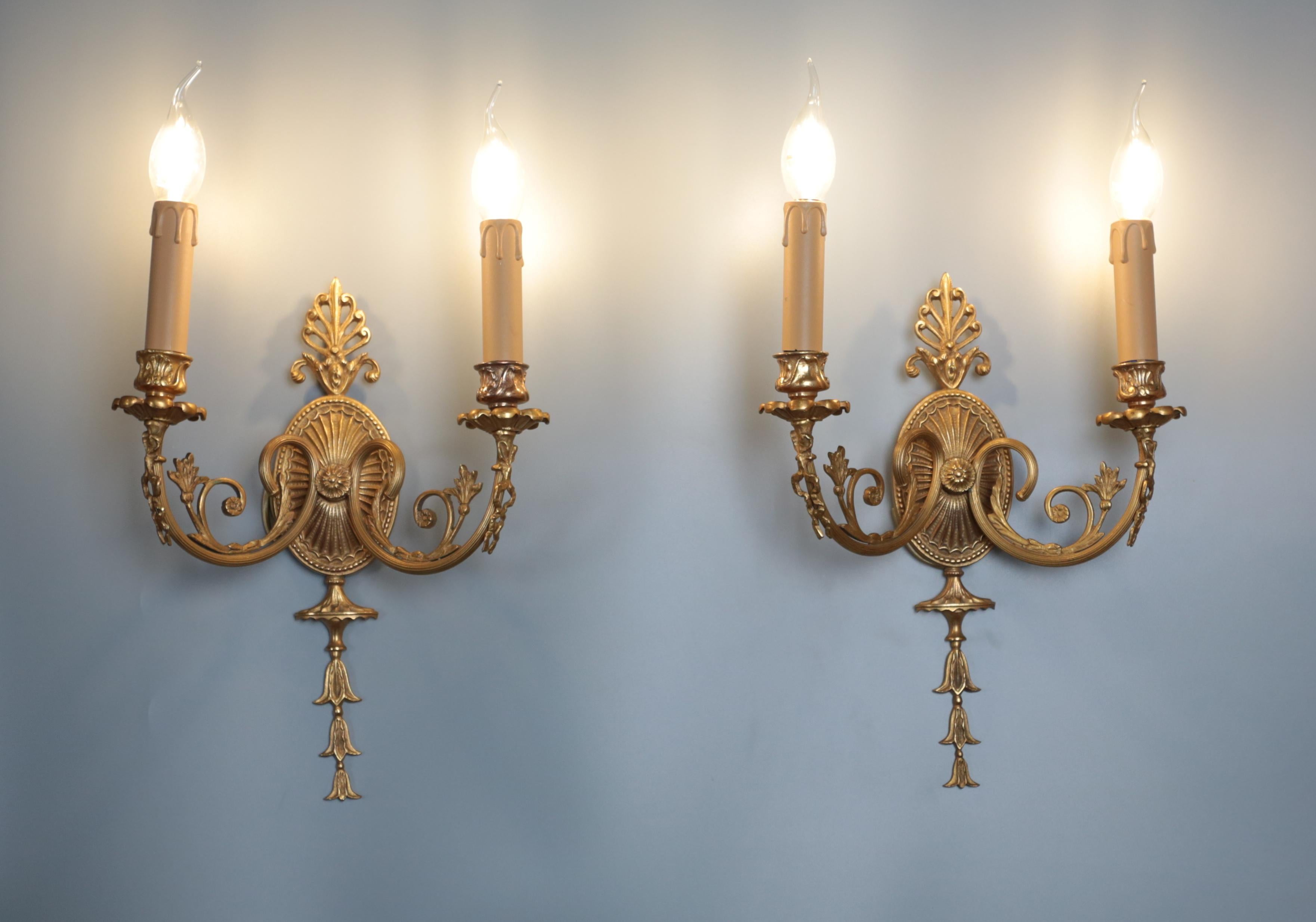 A set of two-armed wall lamps 10 pieces For Sale 2