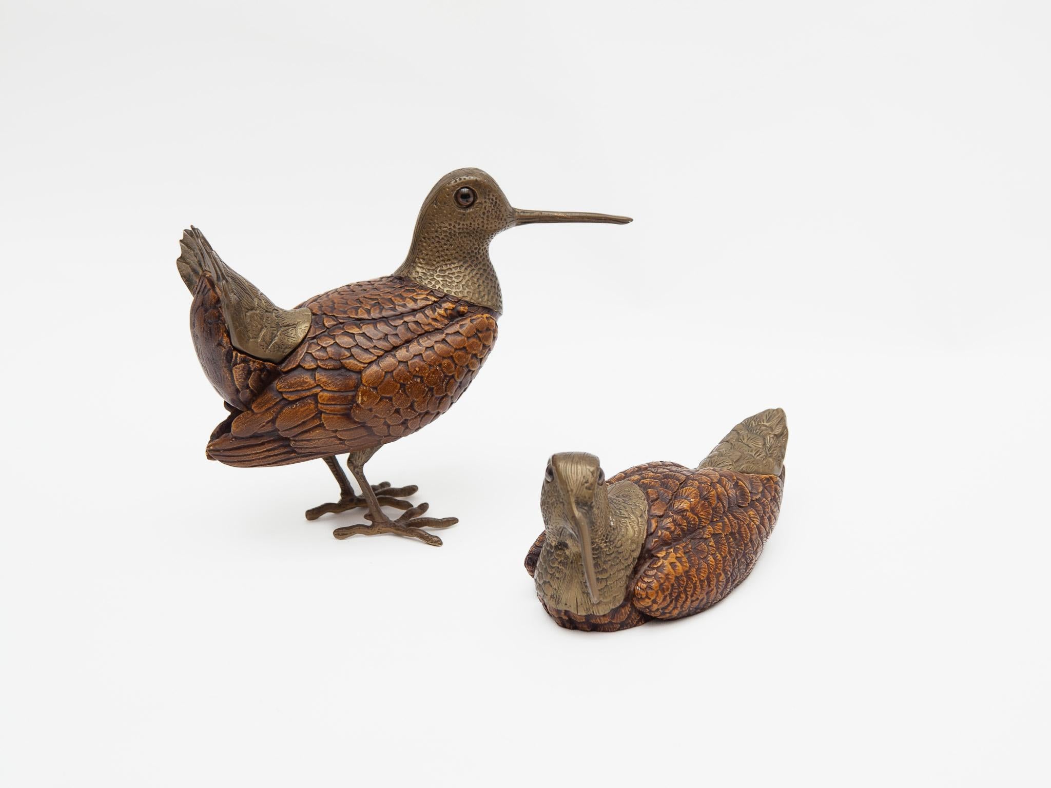 Mid-Century Modern Set of Two Bird Sculptures Designed by Elli Malevolti, Italy, 1980s