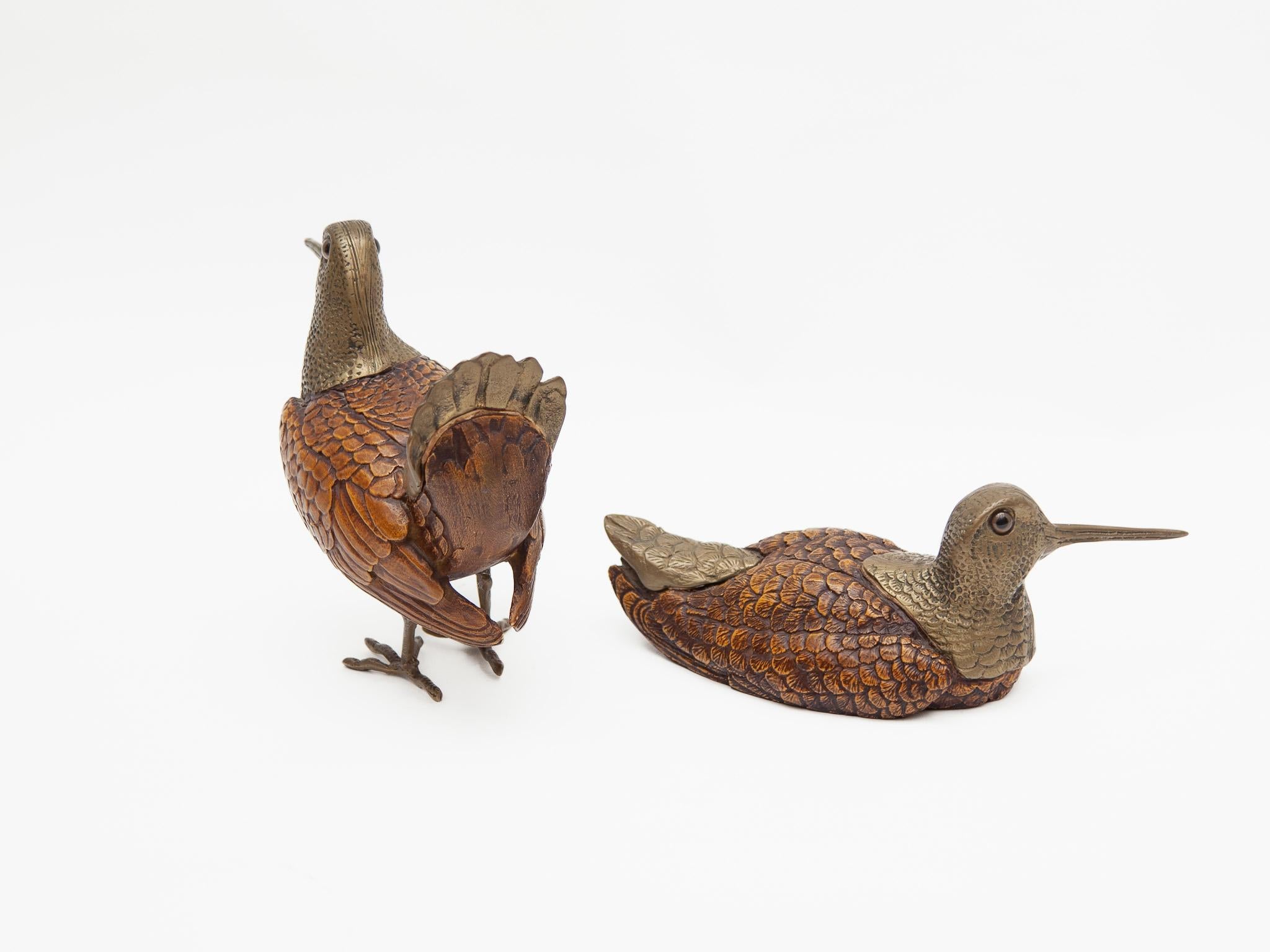 Hand-Crafted Set of Two Bird Sculptures Designed by Elli Malevolti, Italy, 1980s