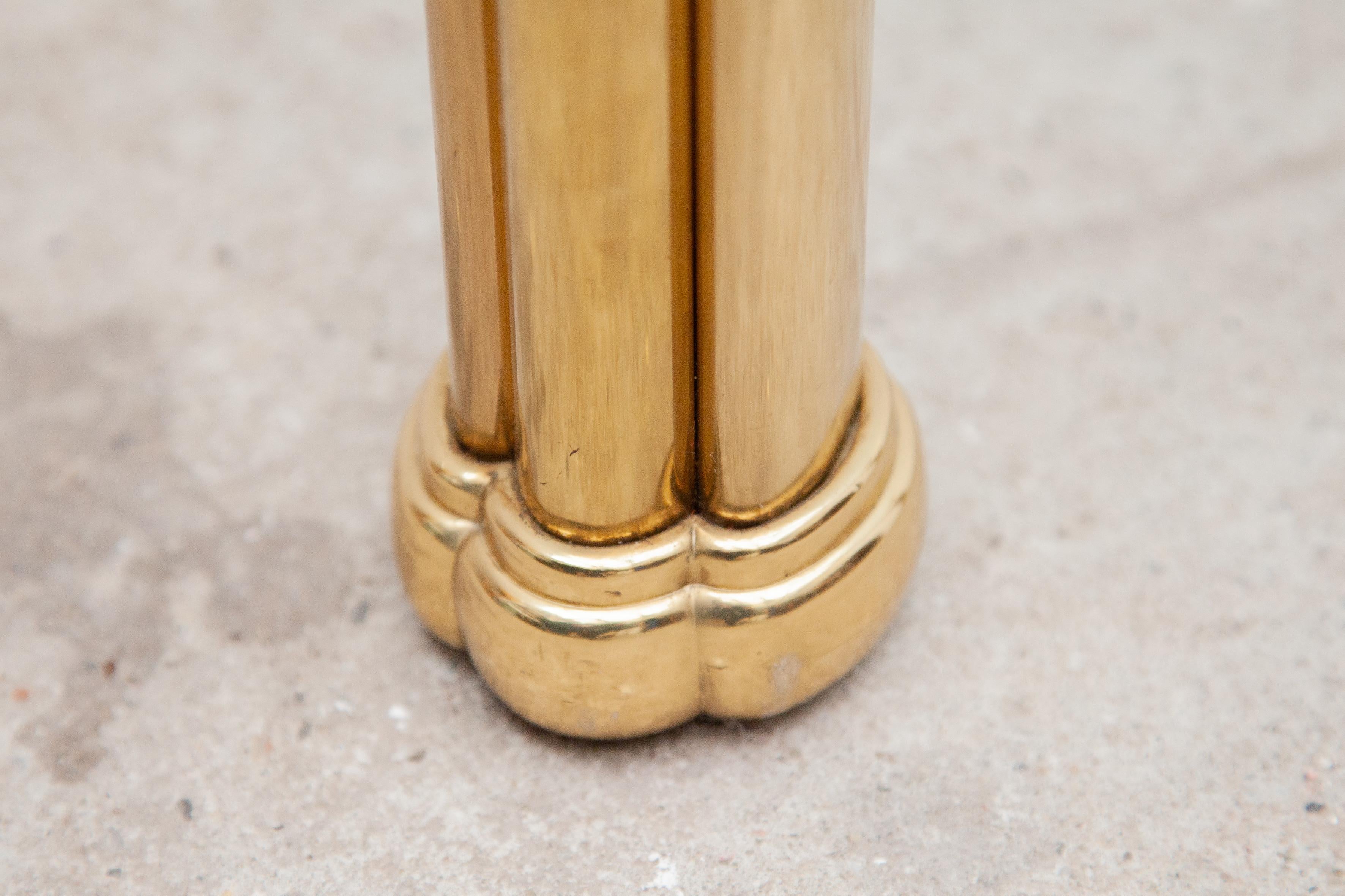 Set of Two Brass Side-Tables with Abstract Swan Neck For Sale 5