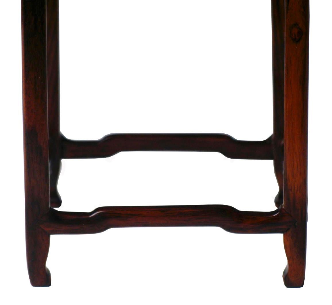 A Set of Two Chinese Rosewood and Burlwood Curio Display Stands For Sale 3