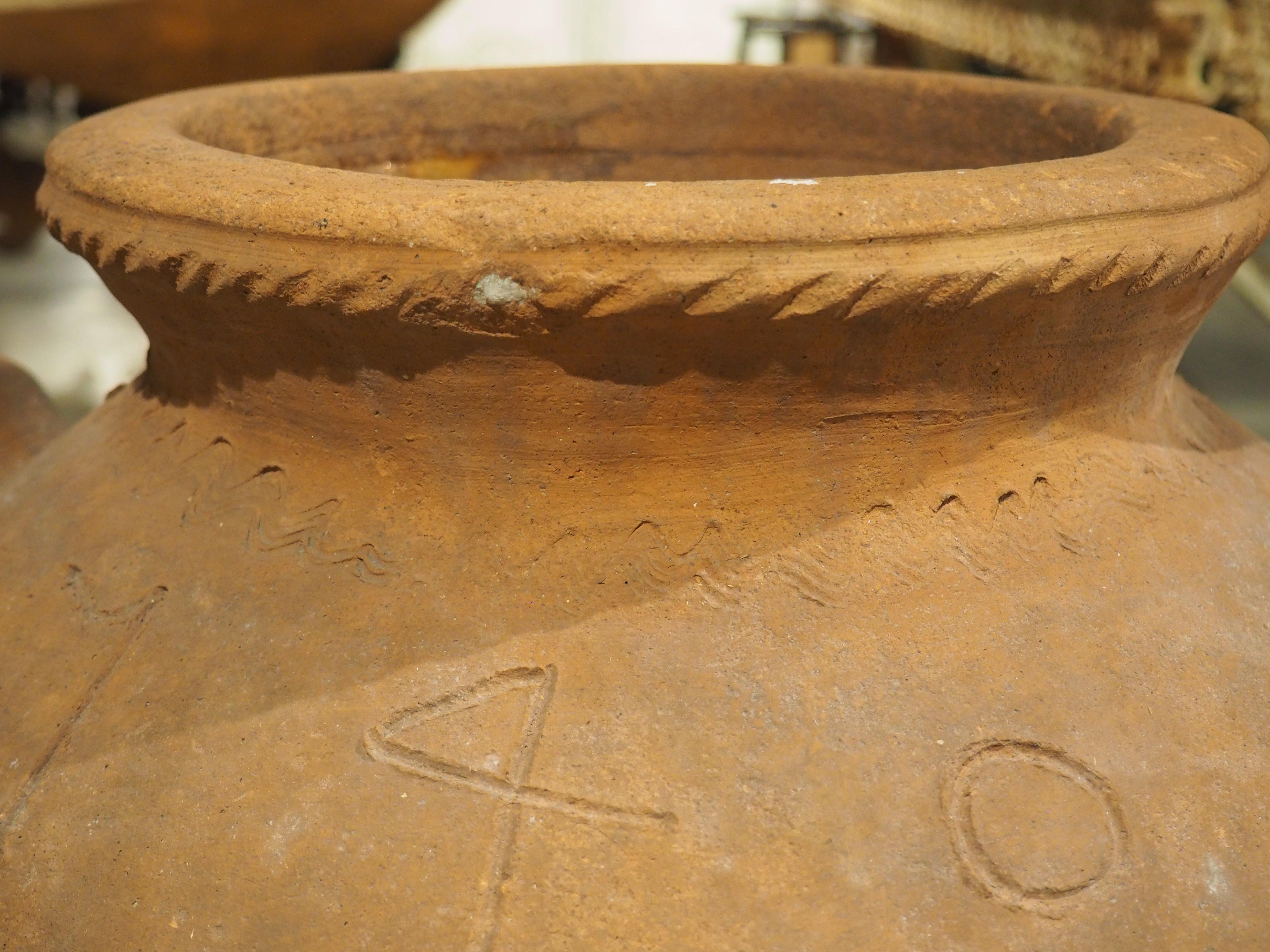 A Set of Two Early 1900s Italian Terracotta Orcio Pots For Sale 5
