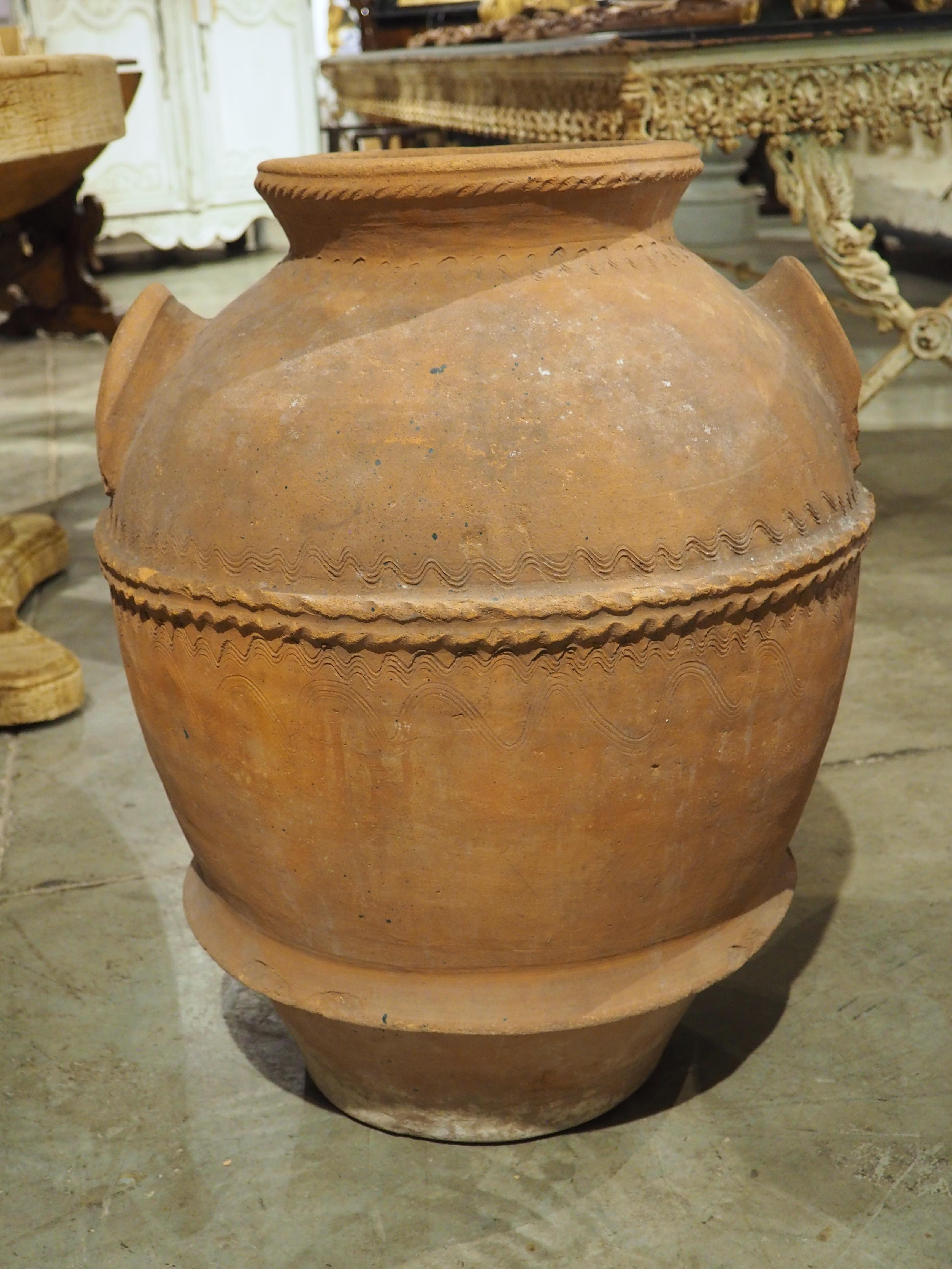 A Set of Two Early 1900s Italian Terracotta Orcio Pots For Sale 10