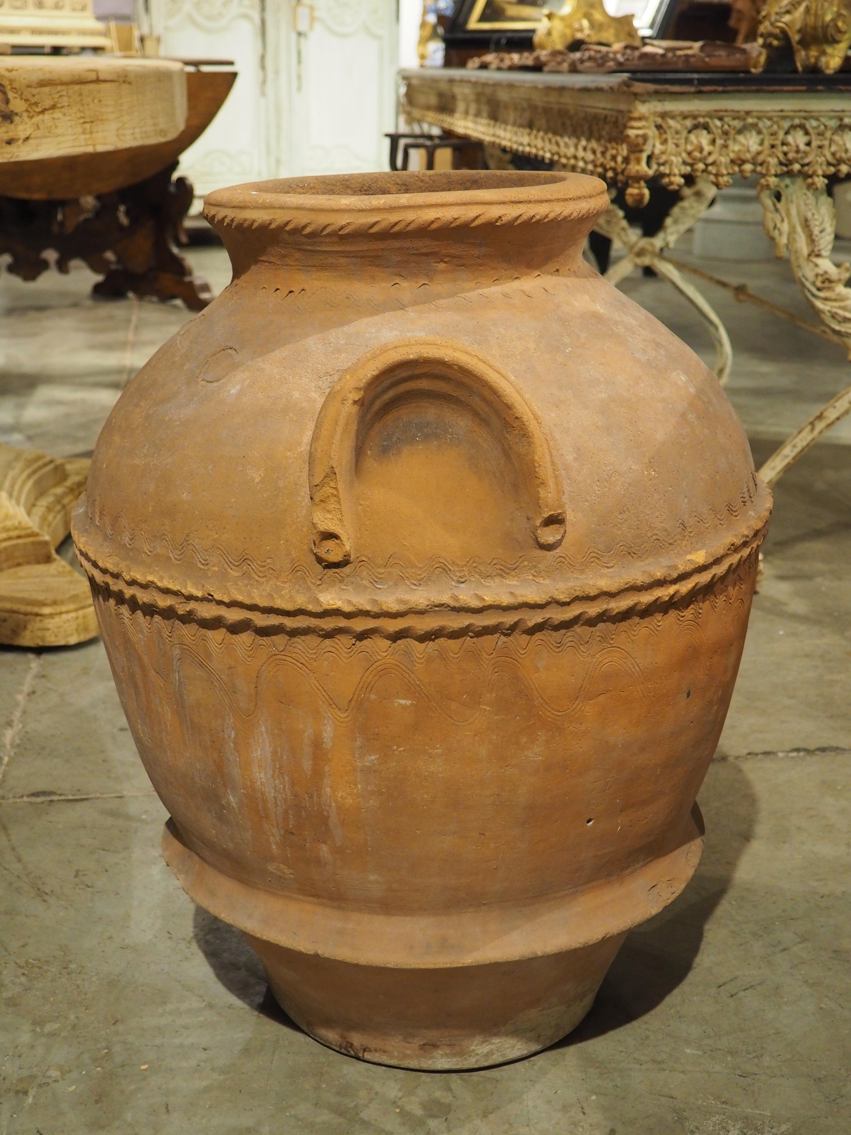 A Set of Two Early 1900s Italian Terracotta Orcio Pots For Sale 11