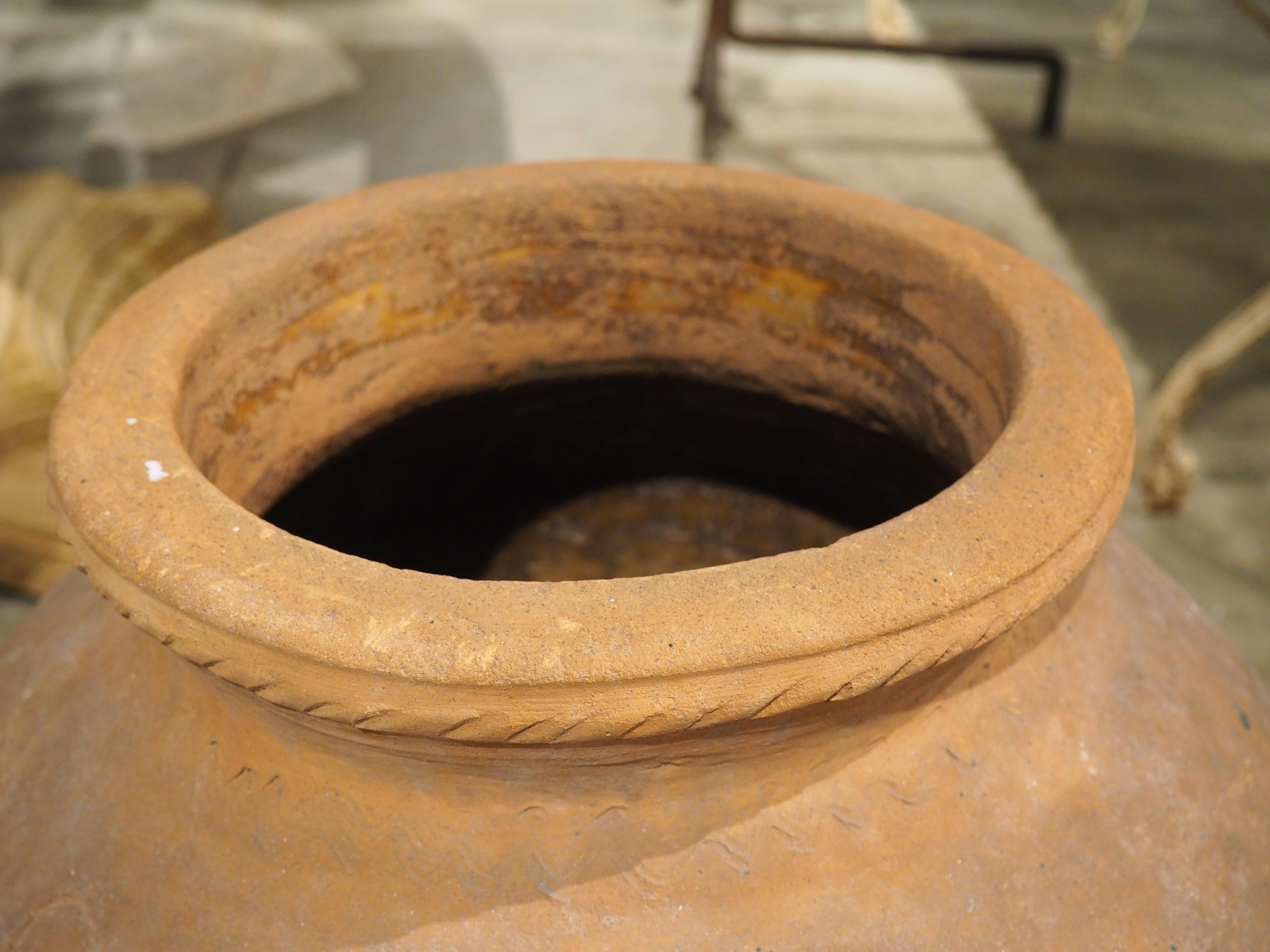 A Set of Two Early 1900s Italian Terracotta Orcio Pots For Sale 12