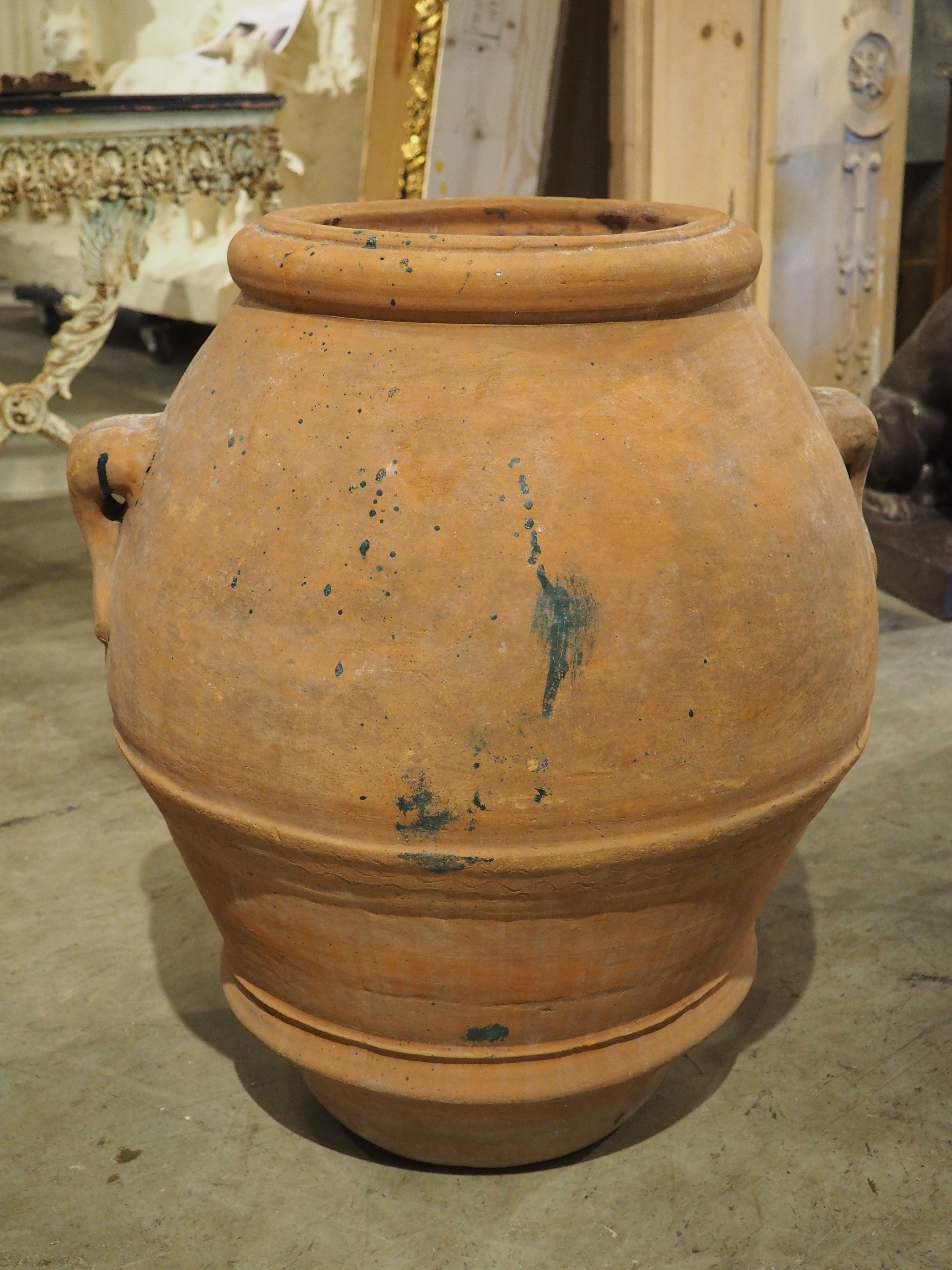 A Set of Two Early 1900s Italian Terracotta Orcio Pots For Sale 14