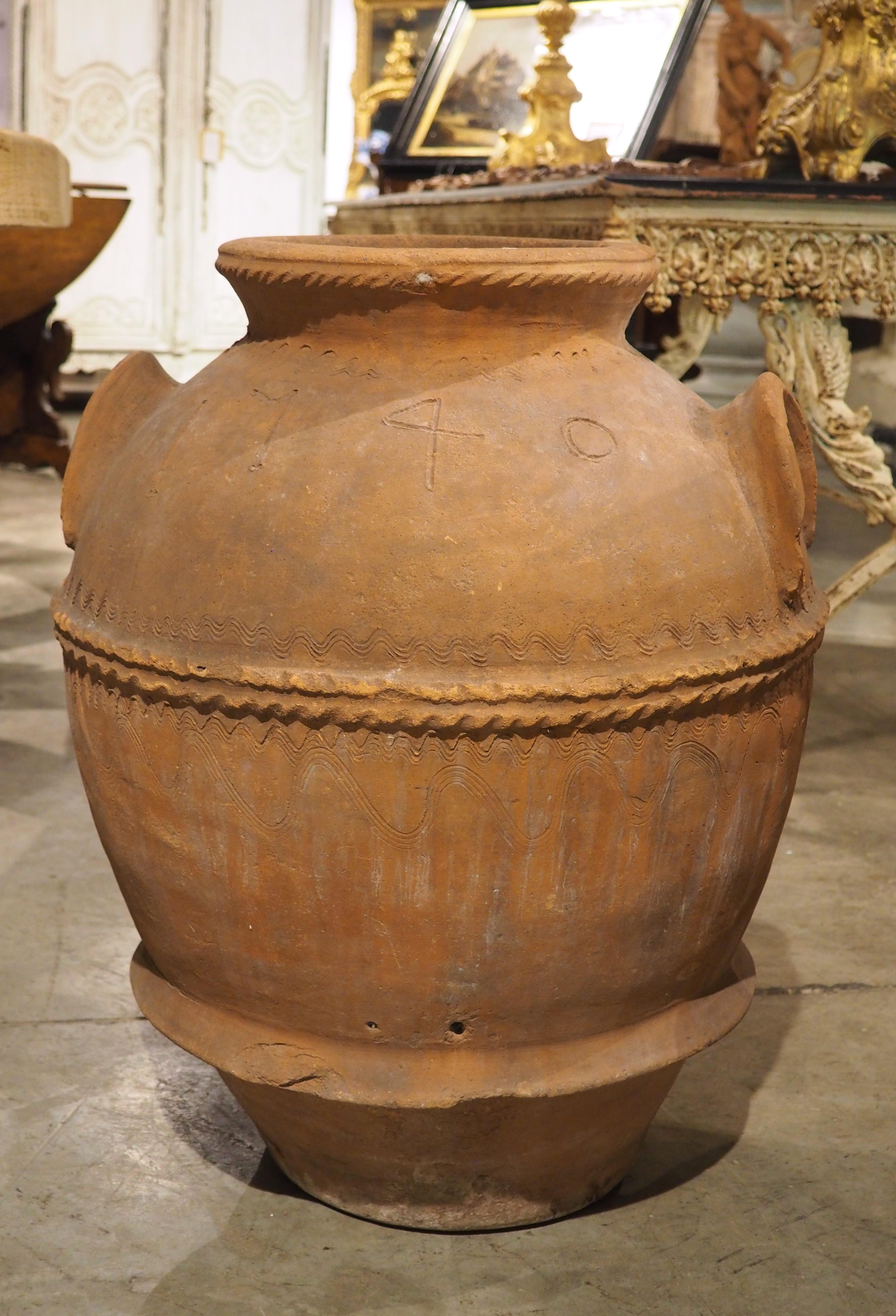 20th Century A Set of Two Early 1900s Italian Terracotta Orcio Pots For Sale