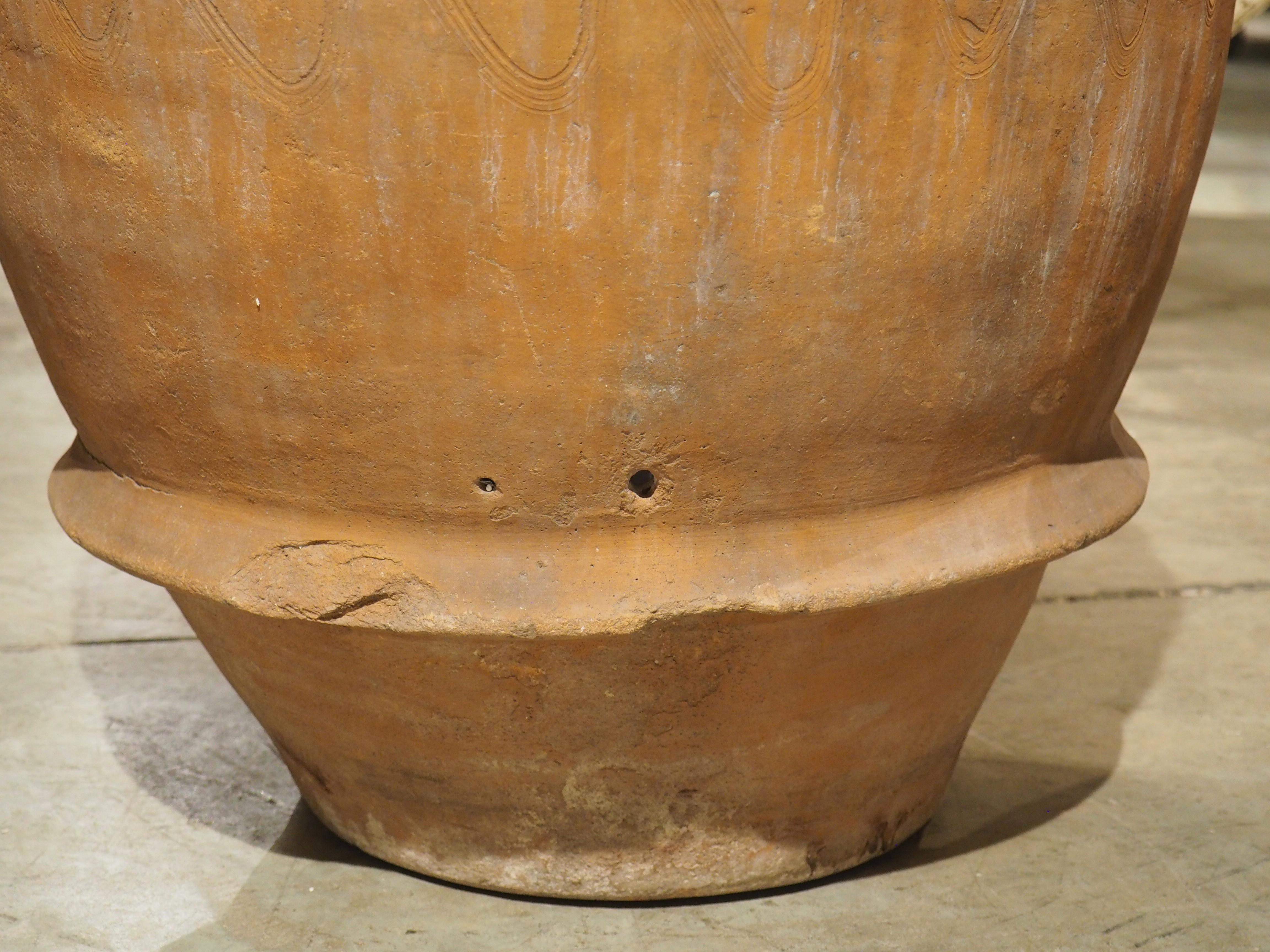 A Set of Two Early 1900s Italian Terracotta Orcio Pots For Sale 1