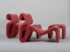 Conjunto de dos tumbonas Etcetera con otomana de Jan Ekselius Suecia c1970