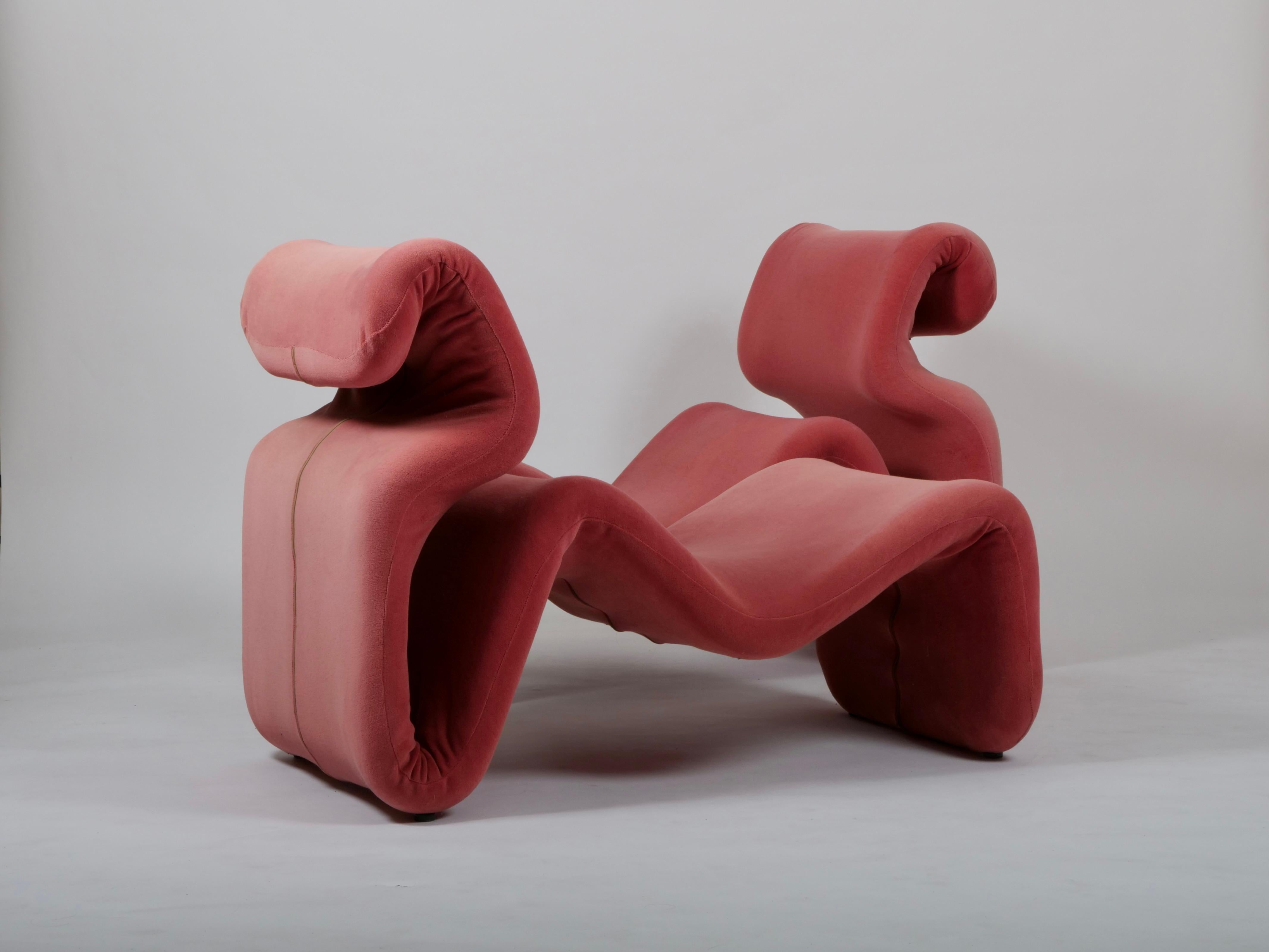 Ensemble de deux chaises longues Etcetera avec pouf de Jan Ekselius Suède vers 1970 en vente 1
