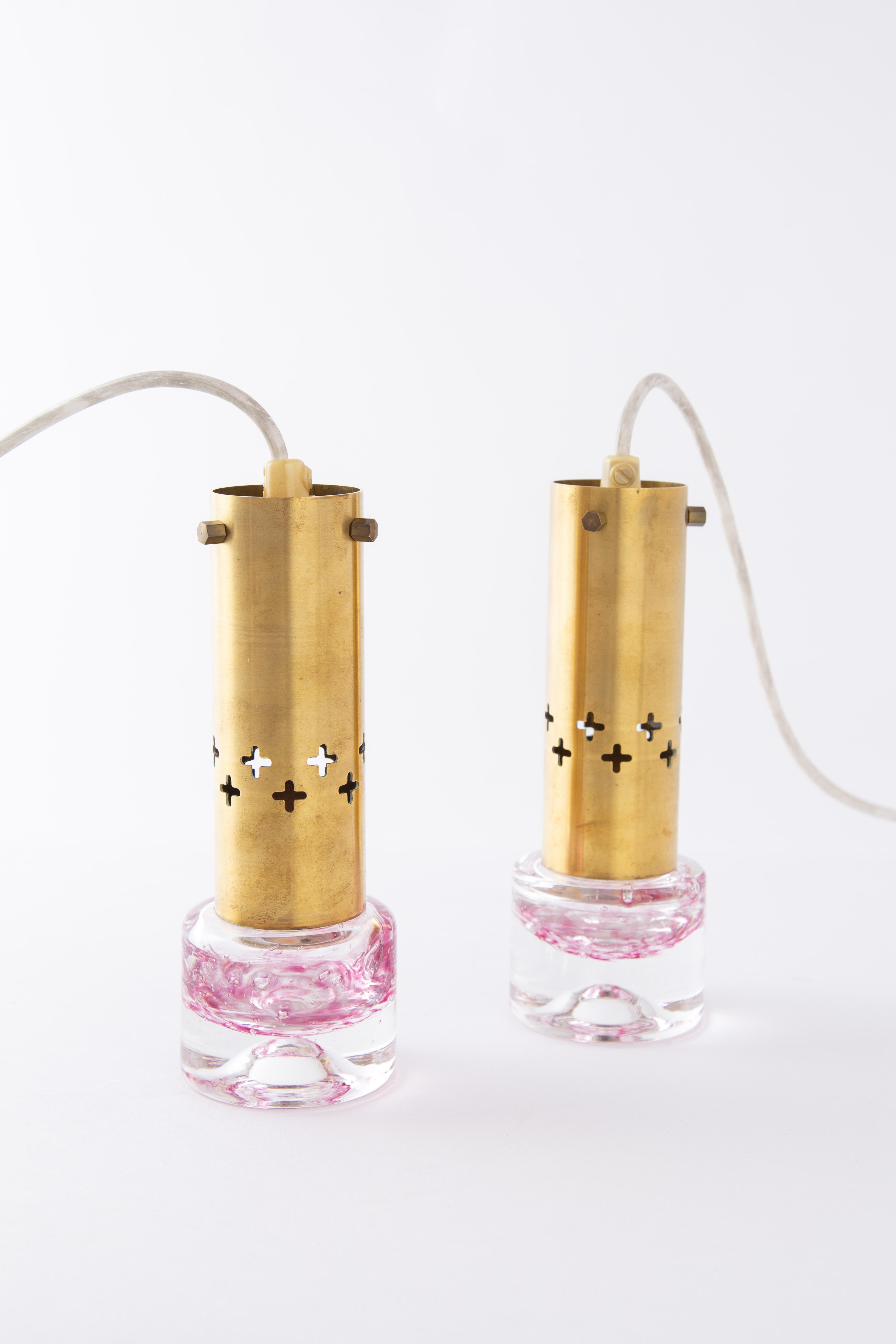 Mid-20th Century A set of two Hans Agne Jakobsson pendant brass lamps For Sale