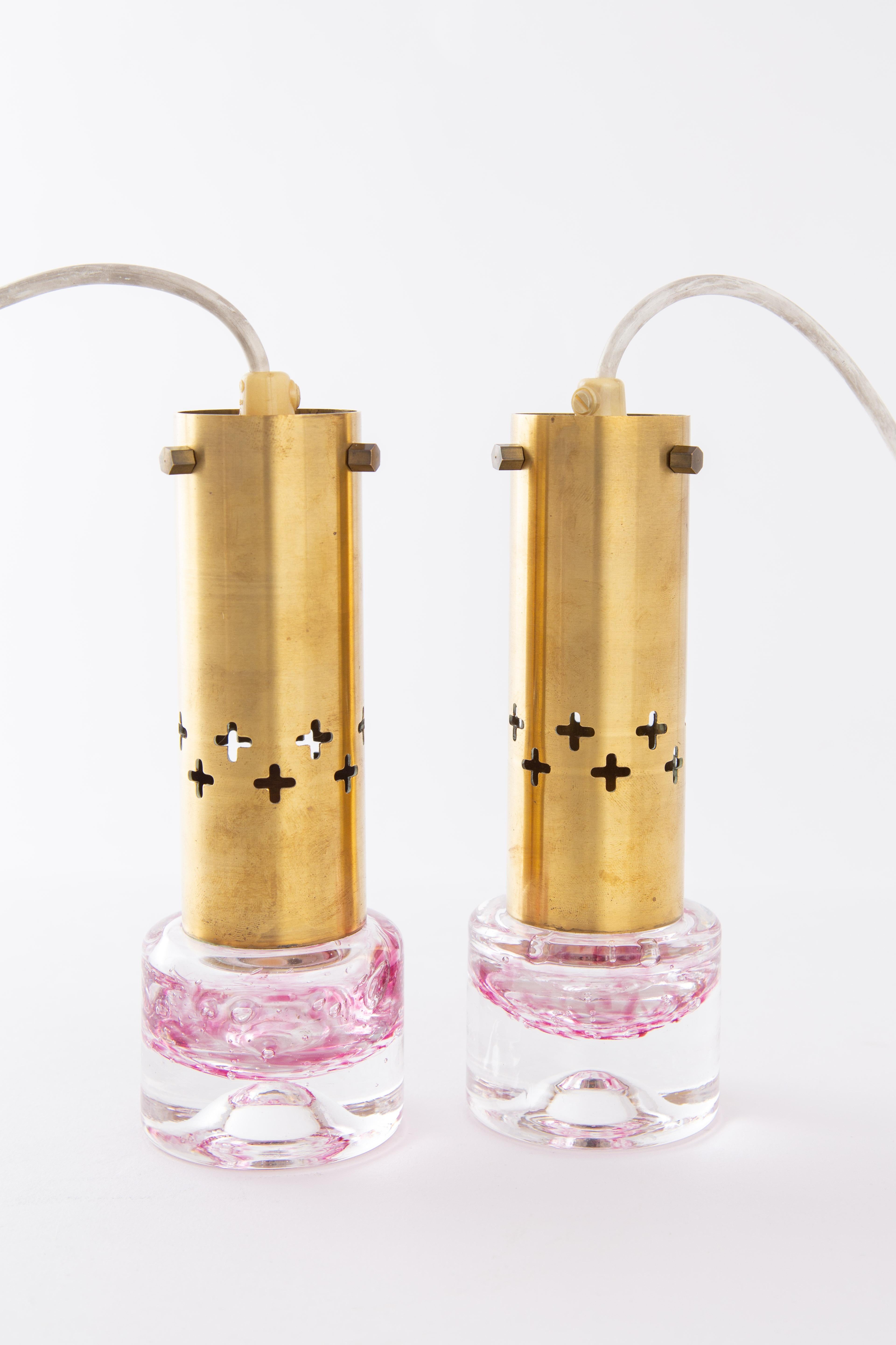Brass A set of two Hans Agne Jakobsson pendant brass lamps For Sale