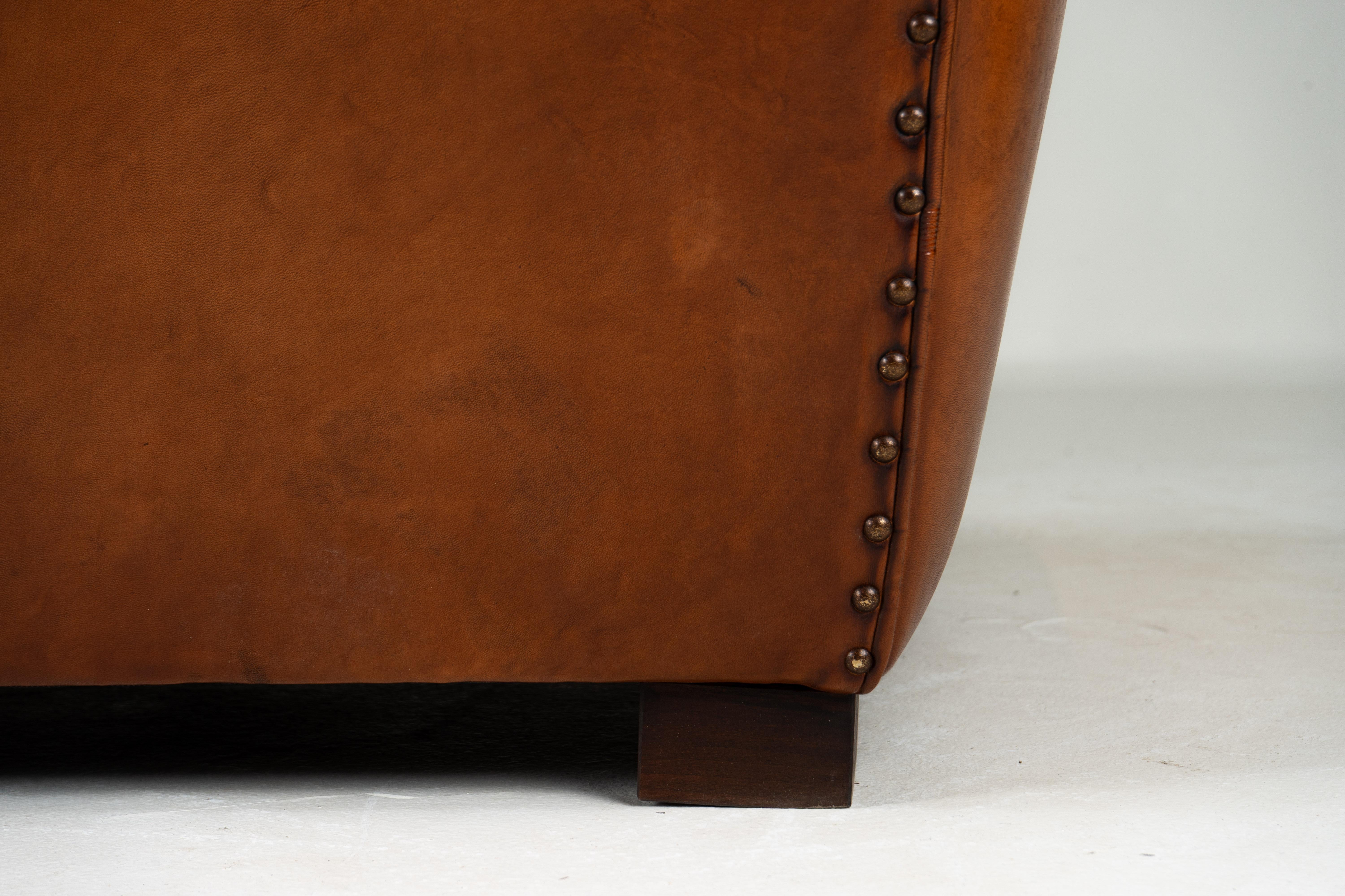 A Set of Two Pairs of Demi Lune Sheepskin Chairs For Sale 7