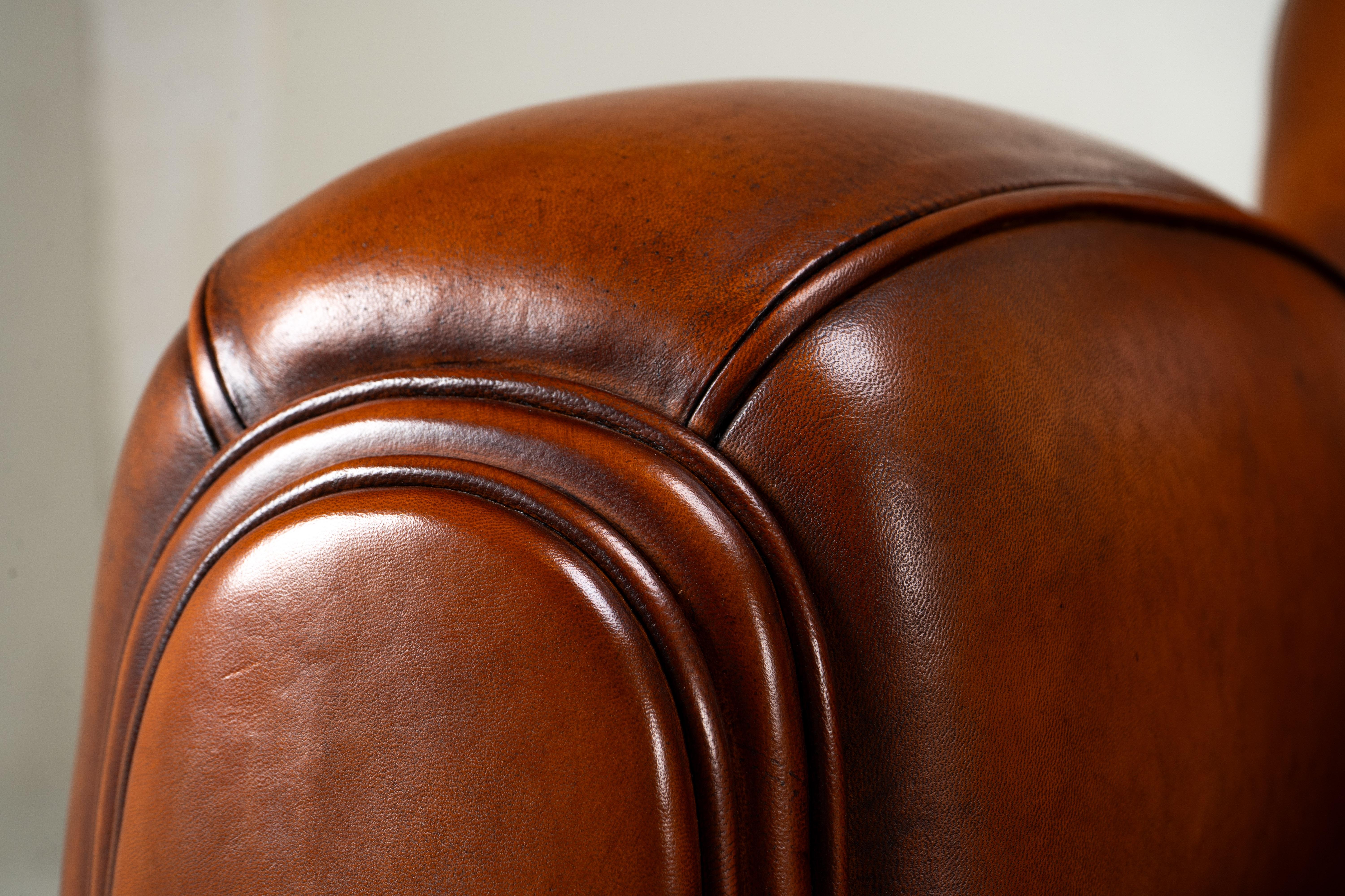 A Set of Two Pairs of Demi Lune Sheepskin Chairs For Sale 10