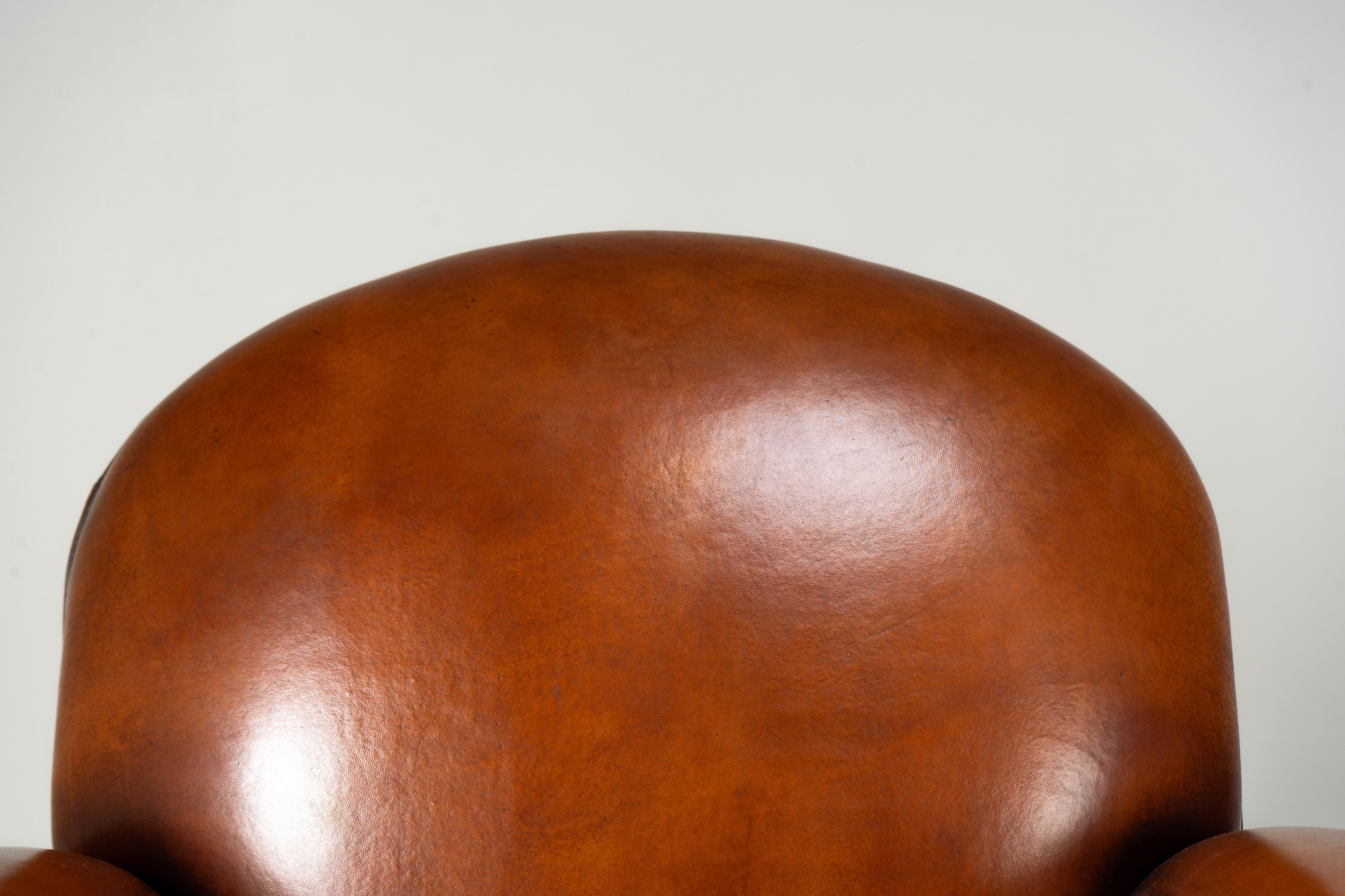 A Set of Two Pairs of Demi Lune Sheepskin Chairs For Sale 11