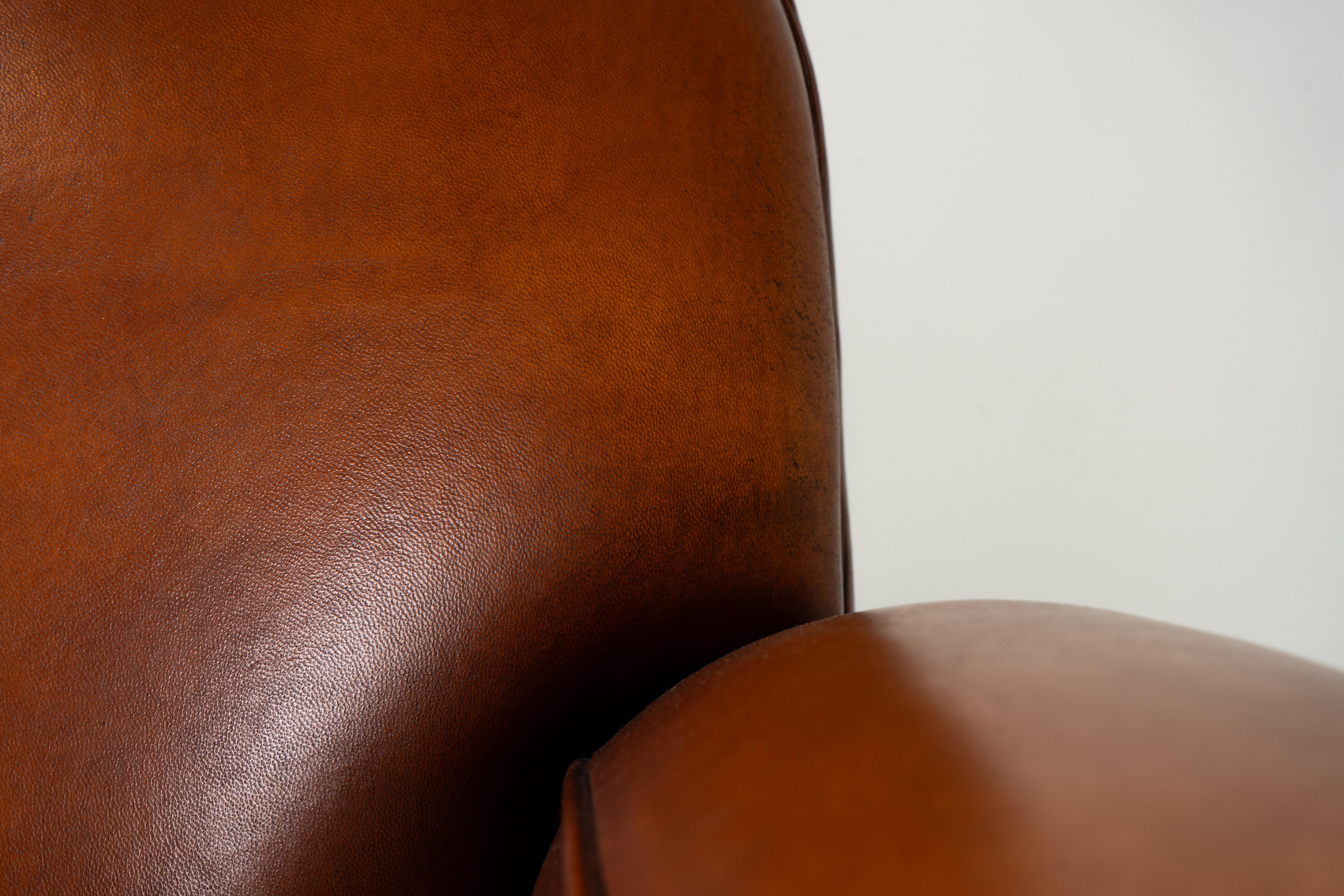 A Set of Two Pairs of Demi Lune Sheepskin Chairs For Sale 13