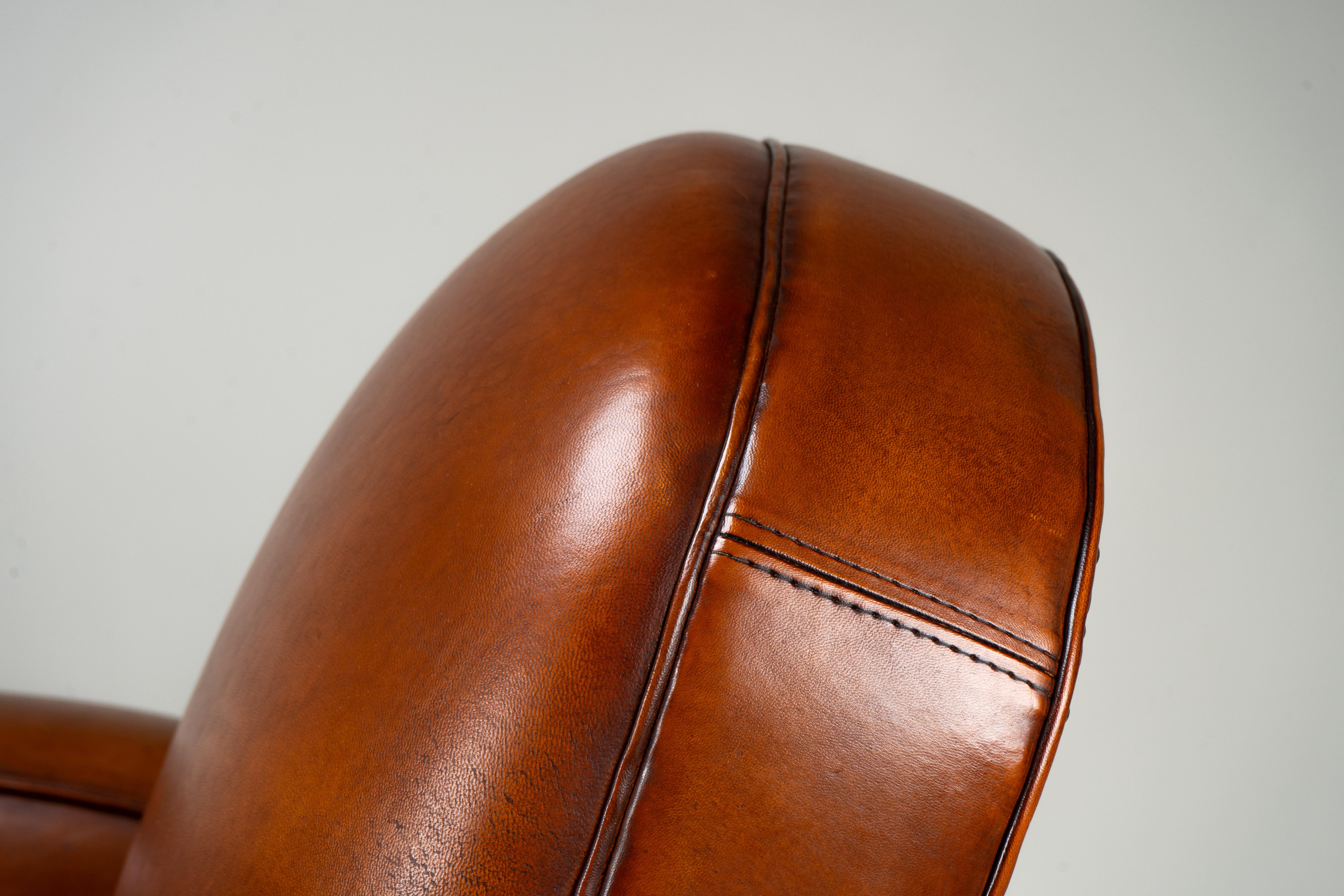 A Set of Two Pairs of Demi Lune Sheepskin Chairs For Sale 14