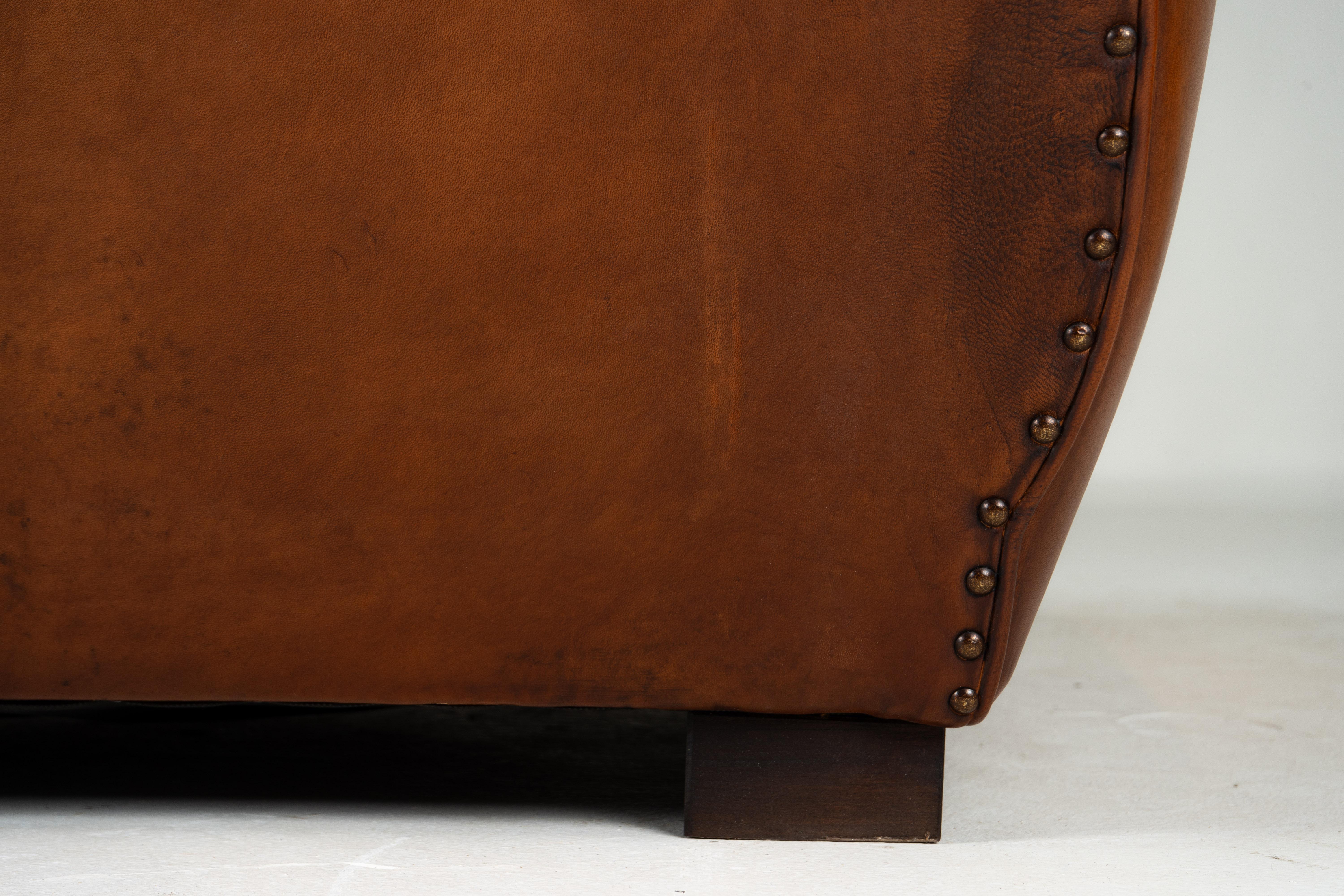 A Set of Two Pairs of Demi Lune Sheepskin Chairs For Sale 15