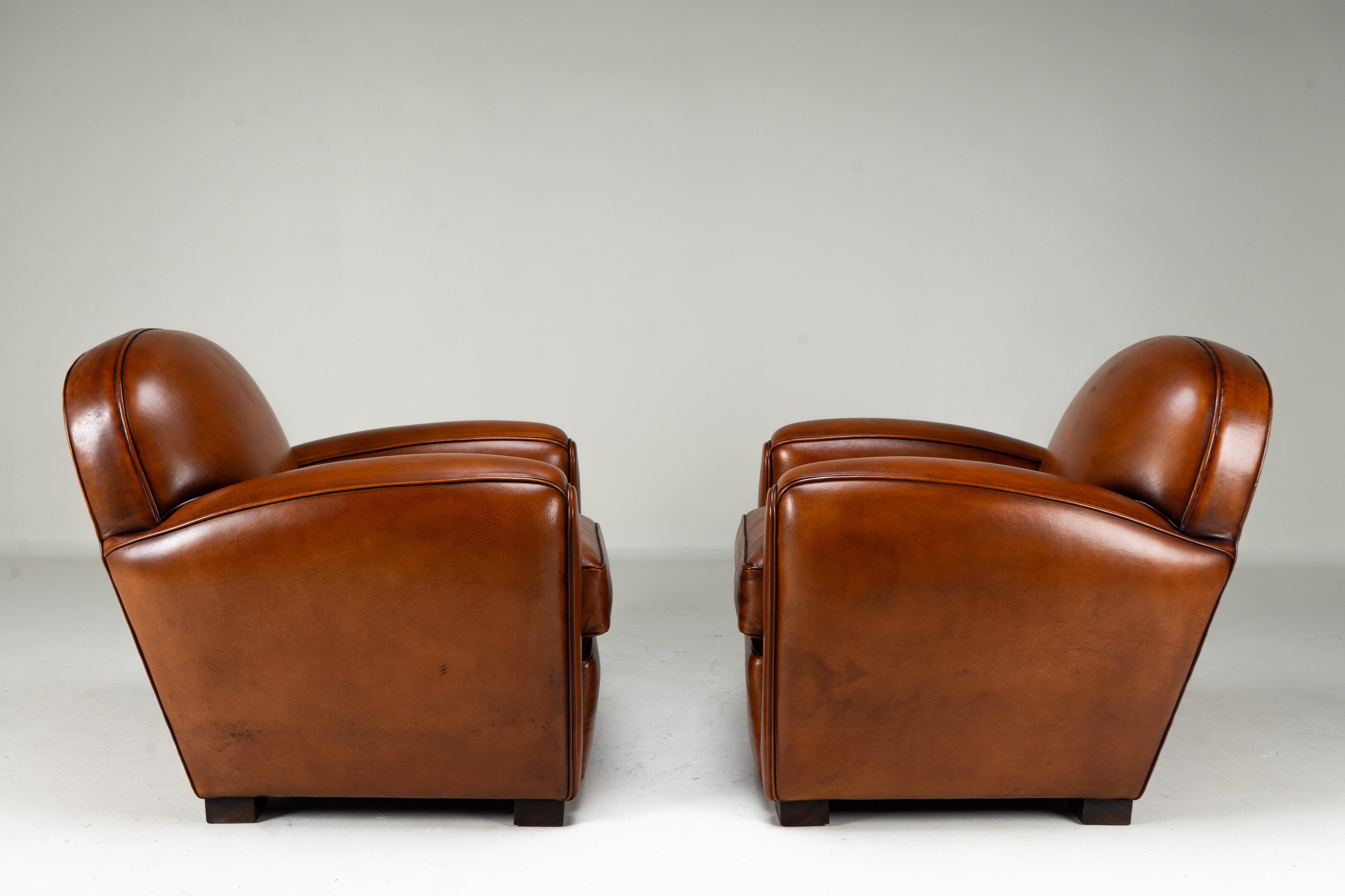 French A Set of Two Pairs of Demi Lune Sheepskin Chairs For Sale
