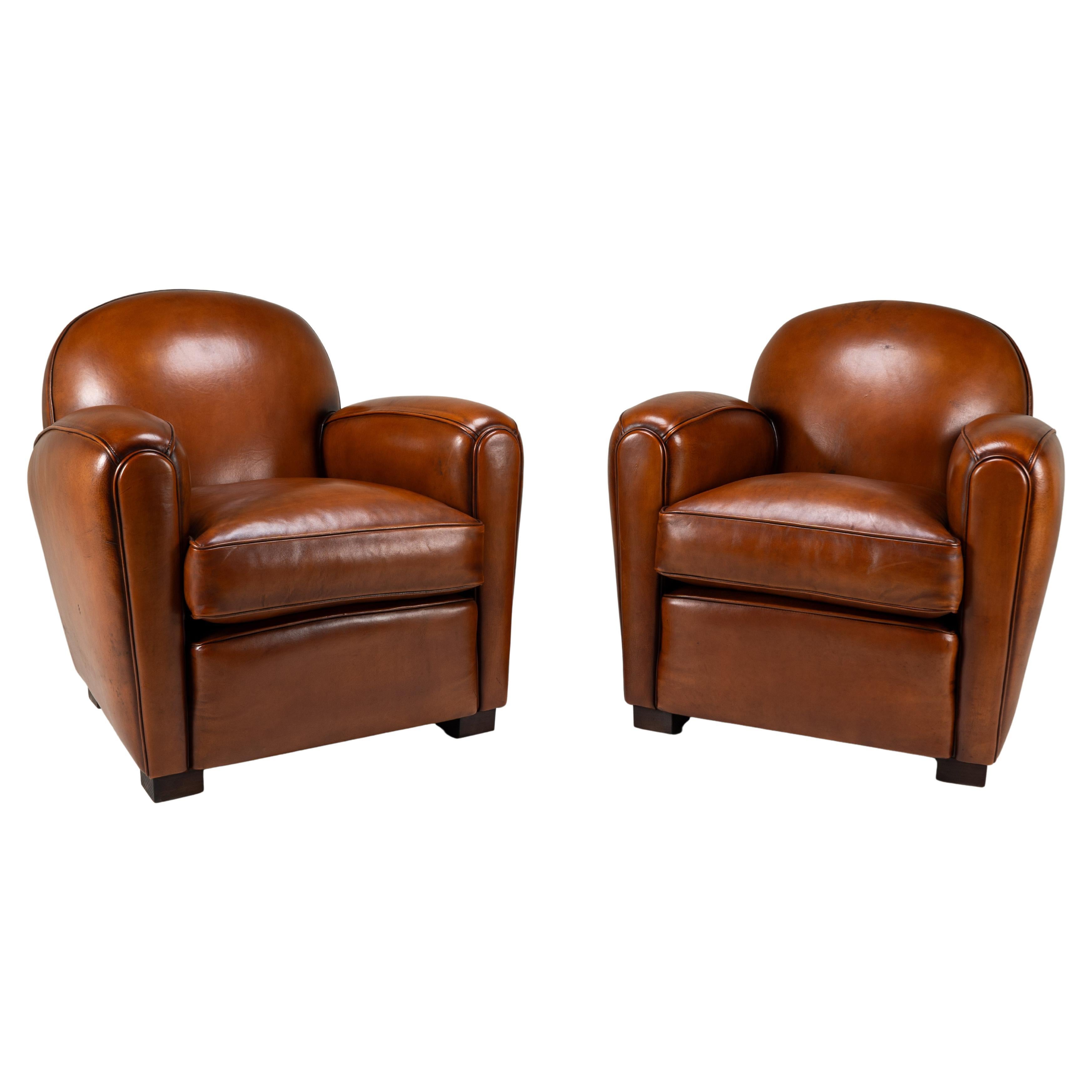 A Set of Two Pairs of Demi Lune Sheepskin Chairs For Sale
