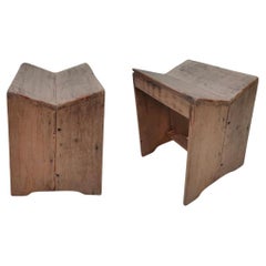 A Set of Two Sewing Stools PJ-SI-68-A by Pierre Jeanneret, Made in India, 1950s