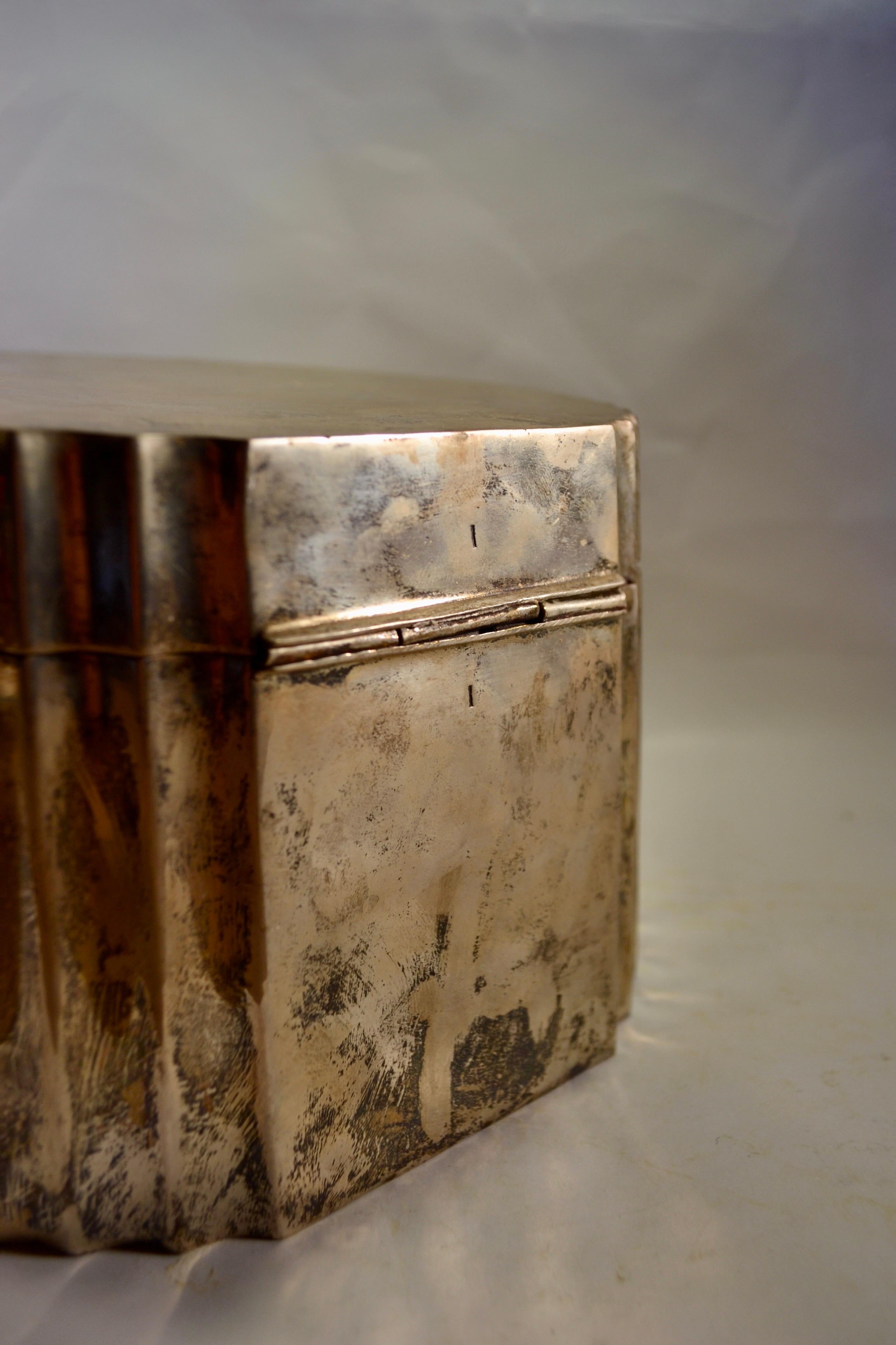 A set of two silver-plated metal boxes France 1970 In Good Condition For Sale In SOTTEVILLE-LÈS-ROUEN, FR