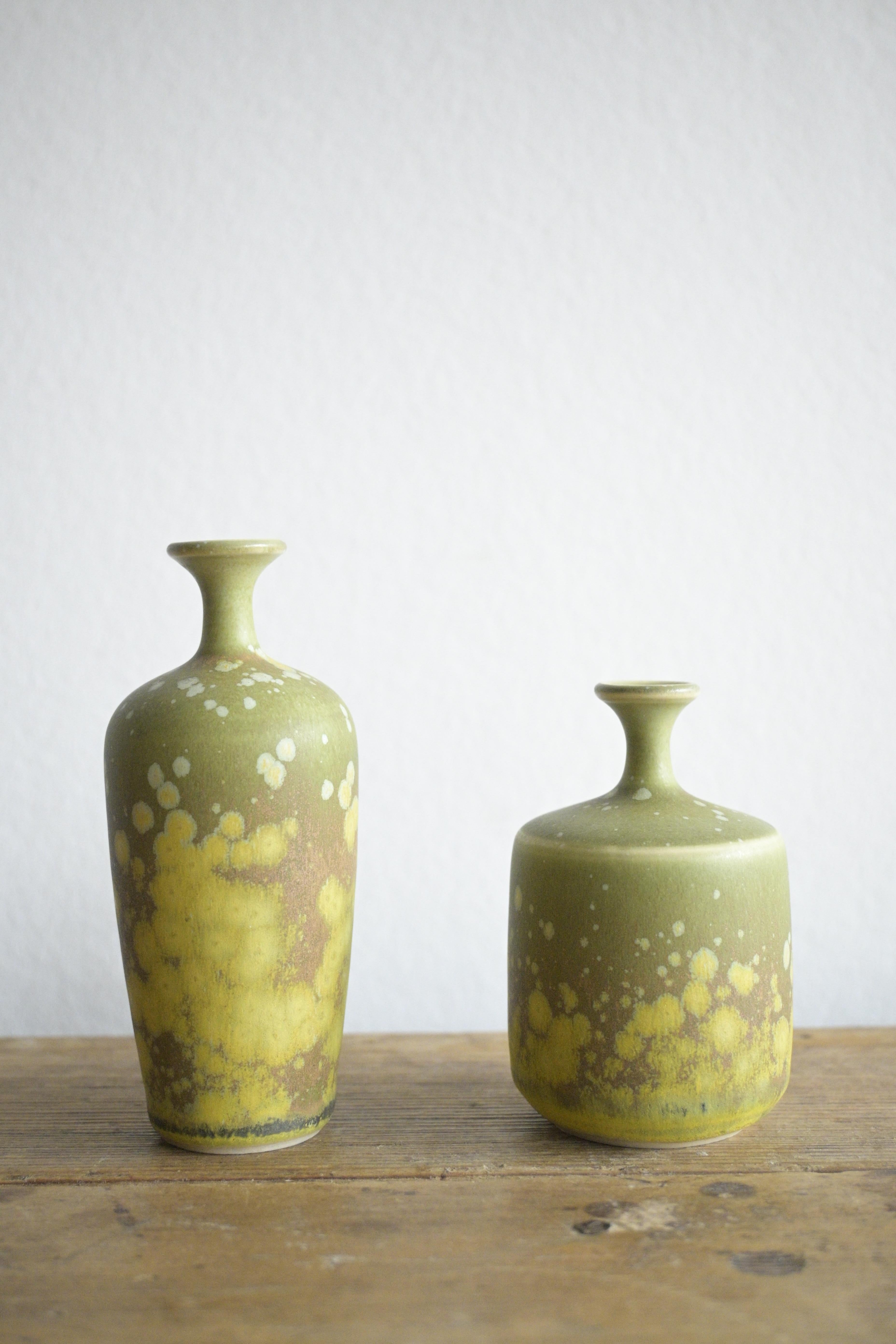 Swedish A set of two small vases by Rolf Palm, Sweden 1960 For Sale