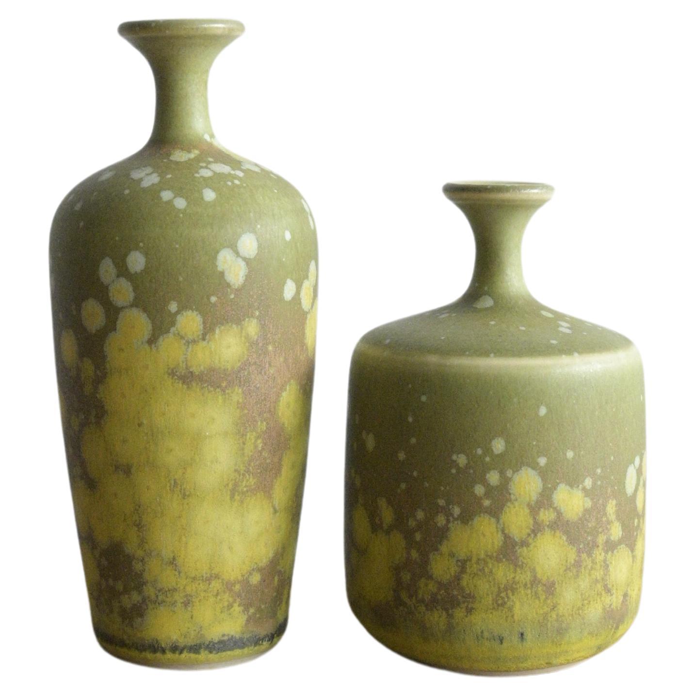 A set of two small vases by Rolf Palm, Sweden 1960 For Sale